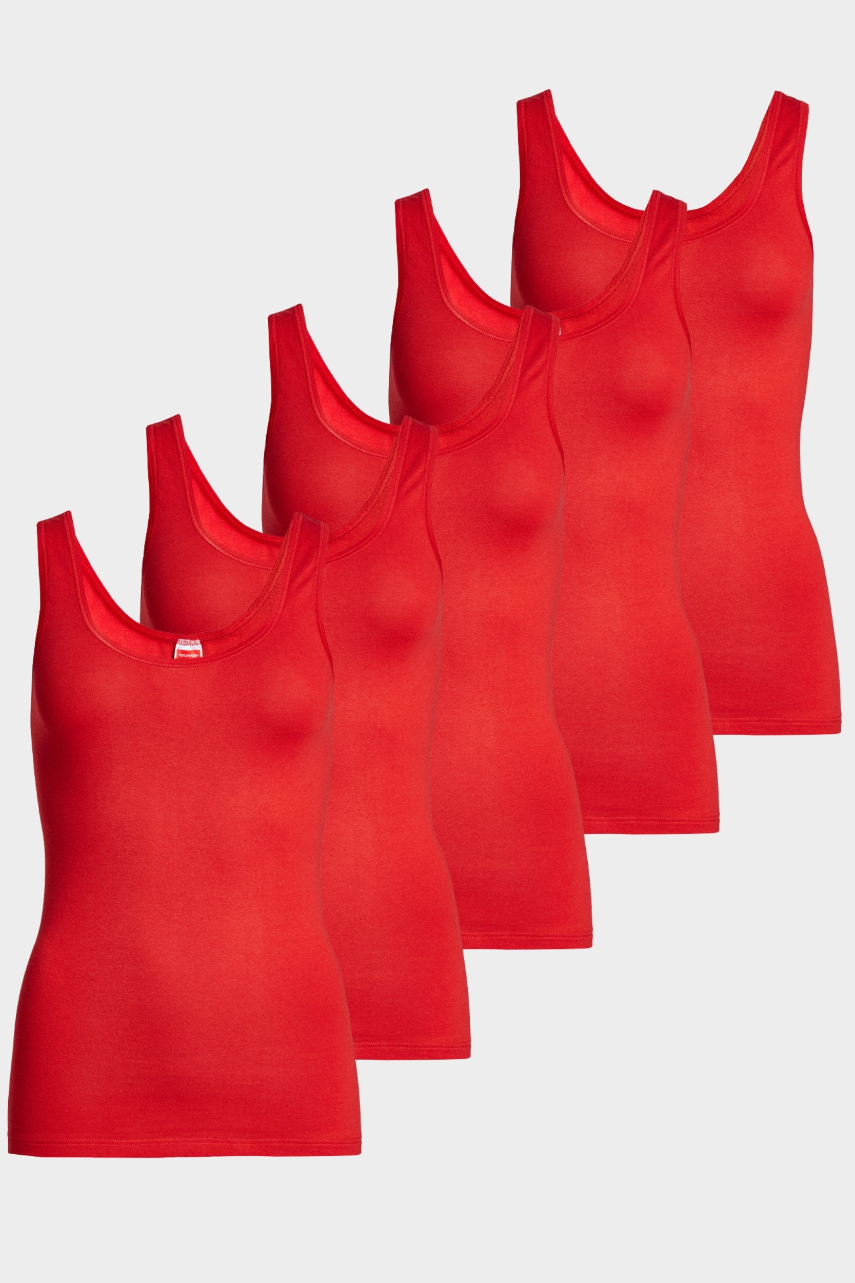 conta Damen Achselhemd 5er Pack in Farbe rot Größe 50