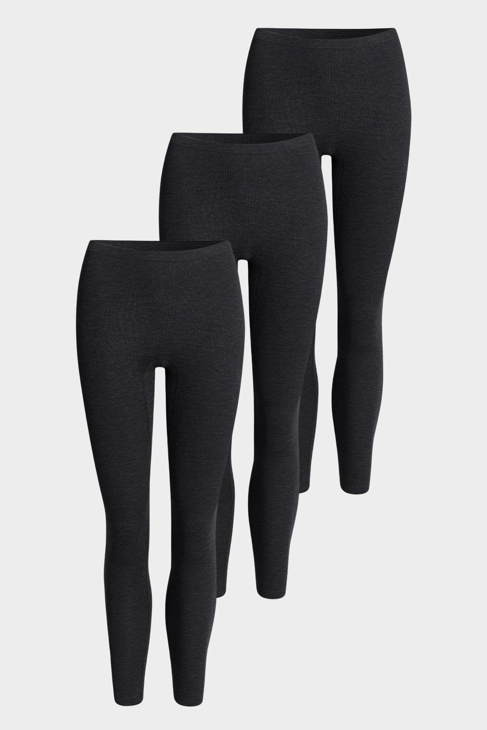 conta Damen Thermo lange Hose 3er Pack in Farbe schwarz melange Größe 40