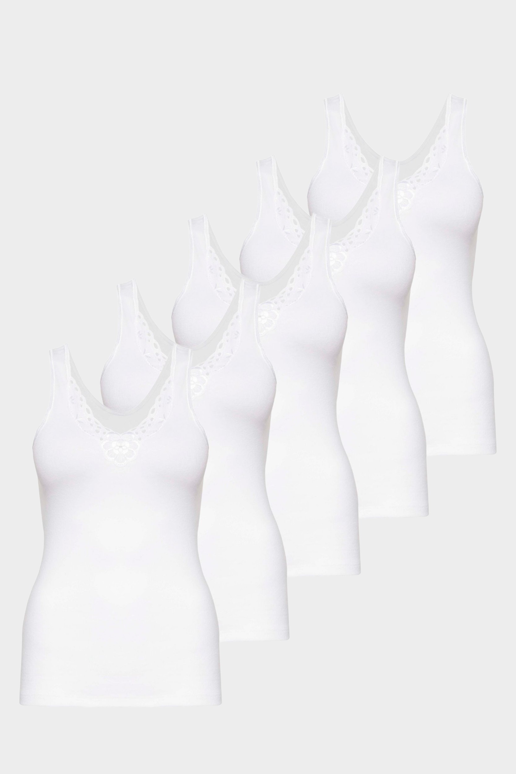 conta Damen Achselhemd mit Motiv 5er Pack in Farbe weiss Größe 40