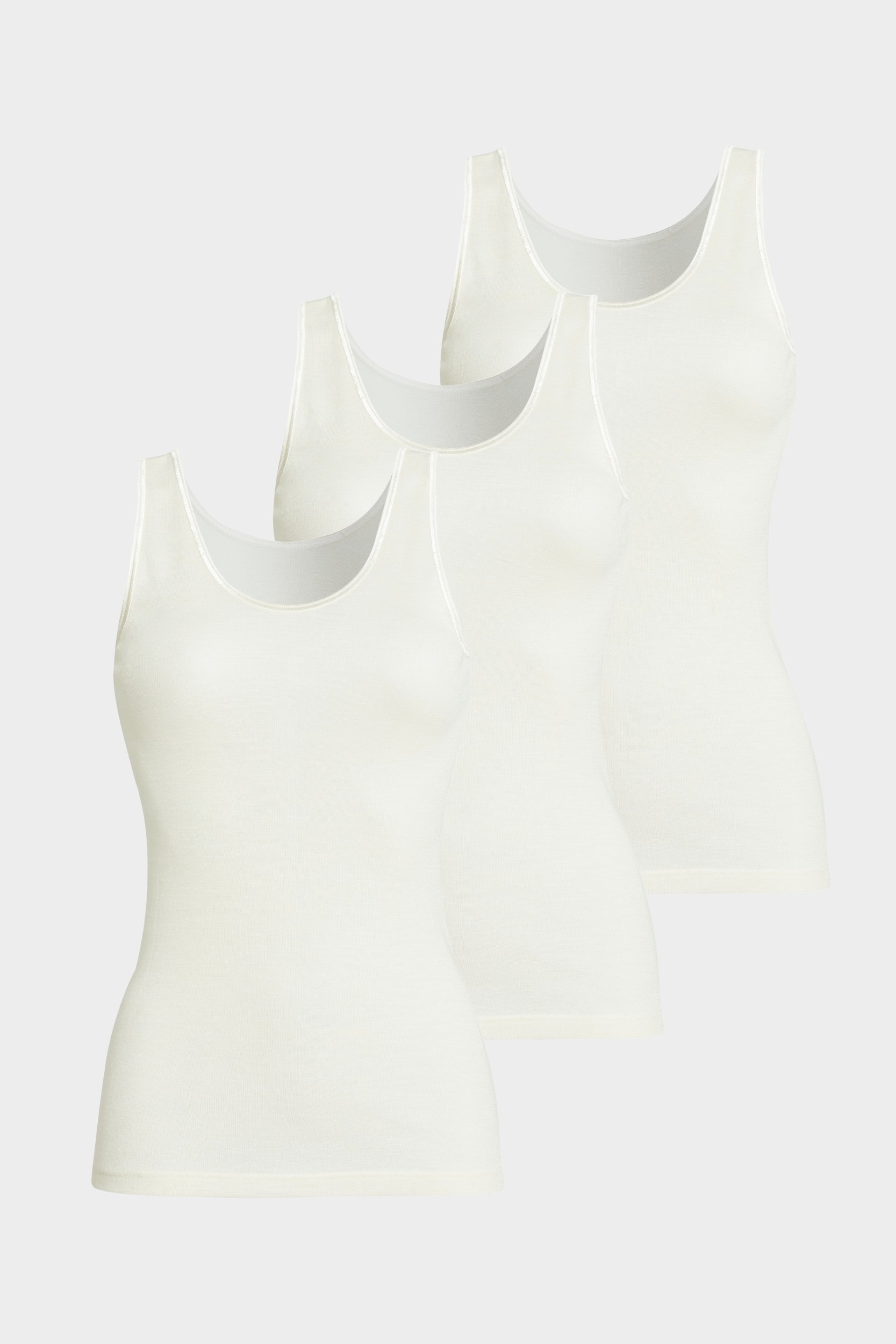 conta Damen Achselhemd Merino 3er Pack in Farbe wollweiß Größe 52