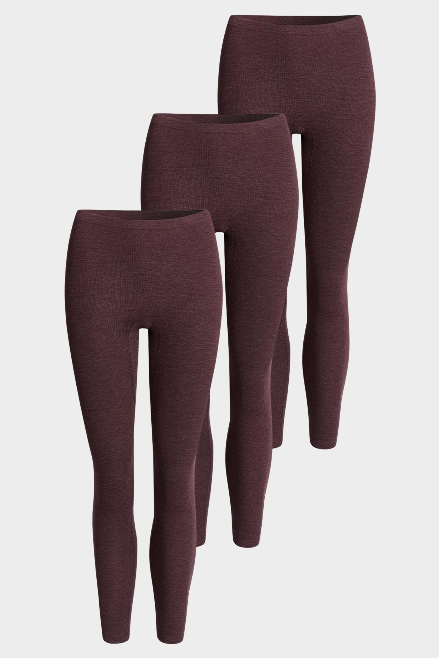 conta Damen Thermo lange Hose 3er Pack in Farbe burgund melange Größe 38