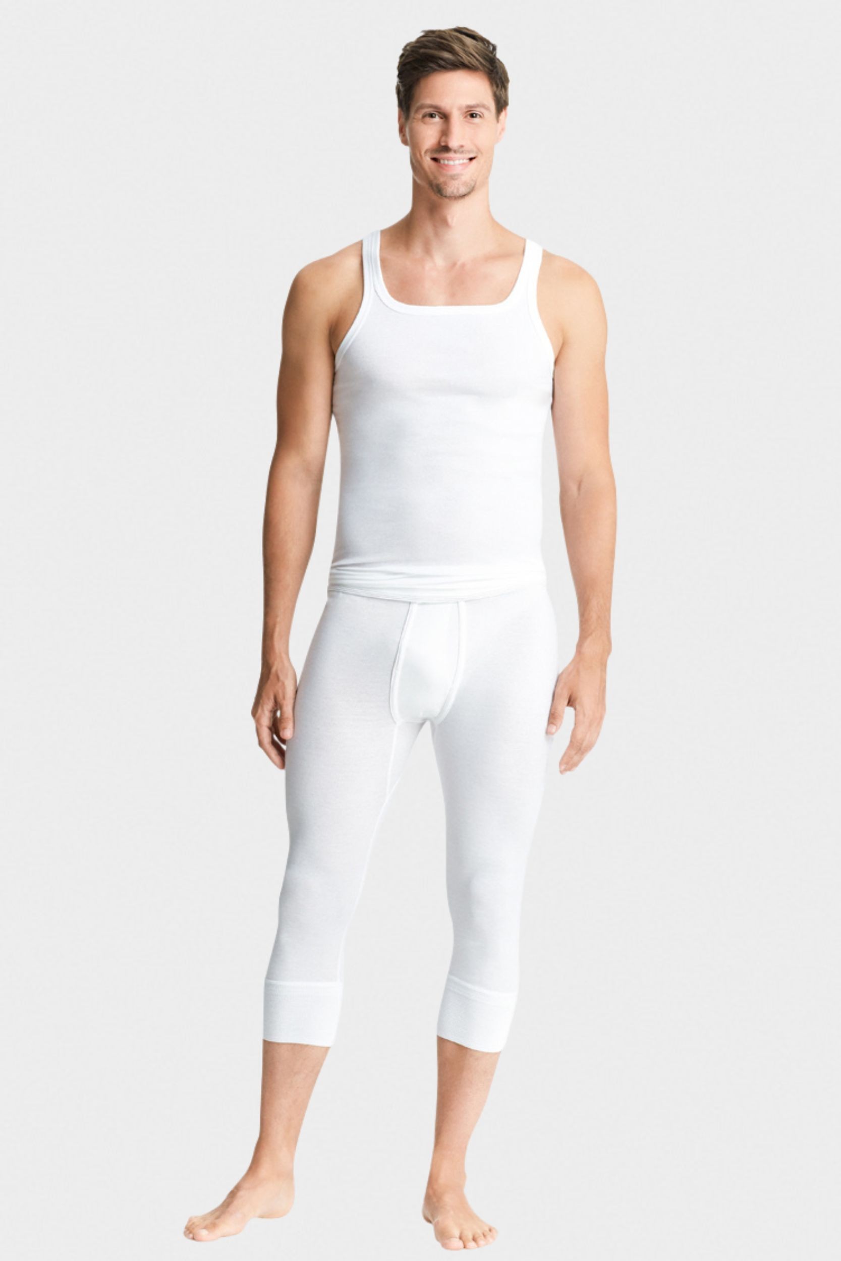 conta Herren 3/4 Baumwollhose mit Eingriff in Farbe weiss Größe 9