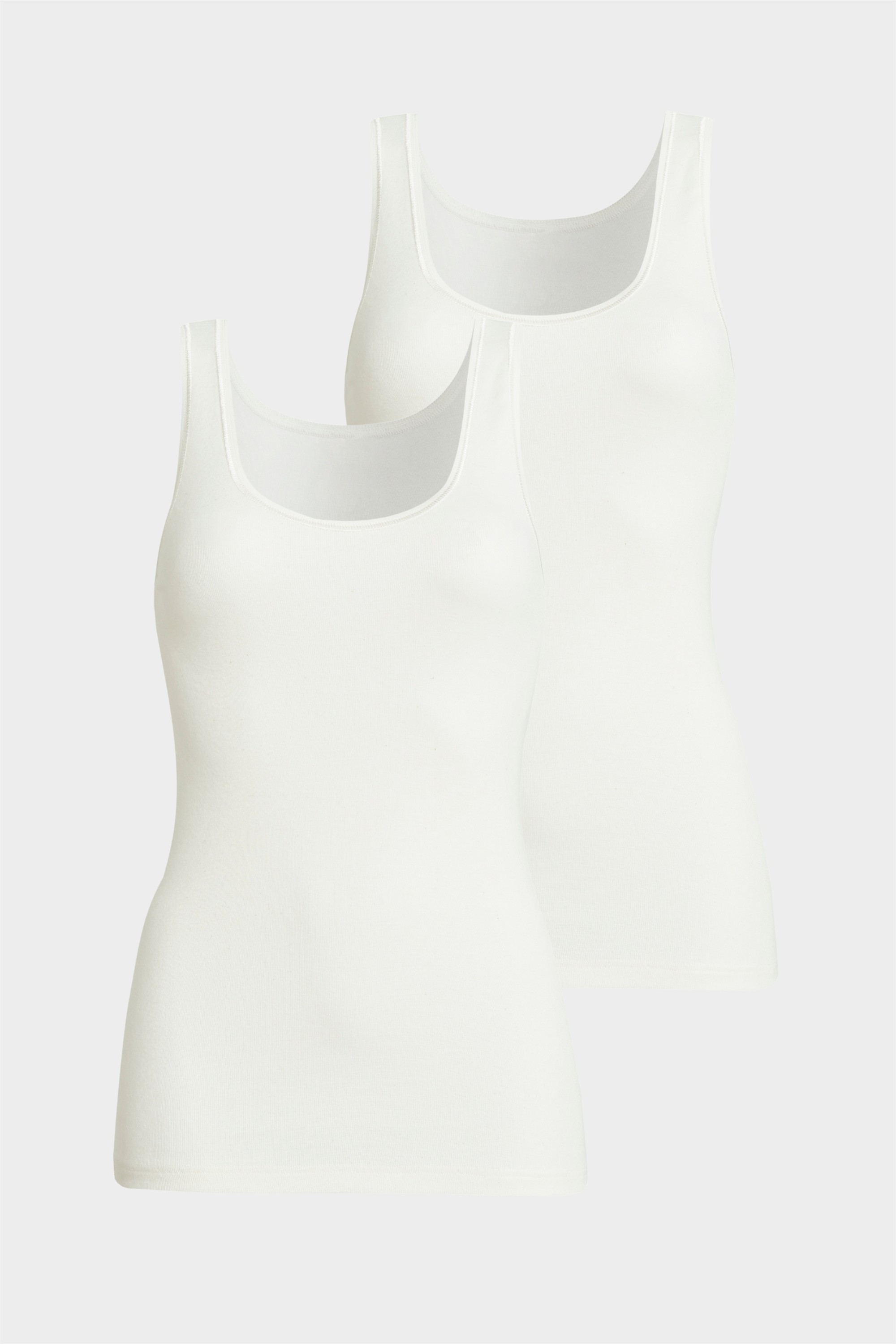 conta Damen Achseltop Baumwolle/Angora 2er Pack in Farbe wollweiß Größe 48