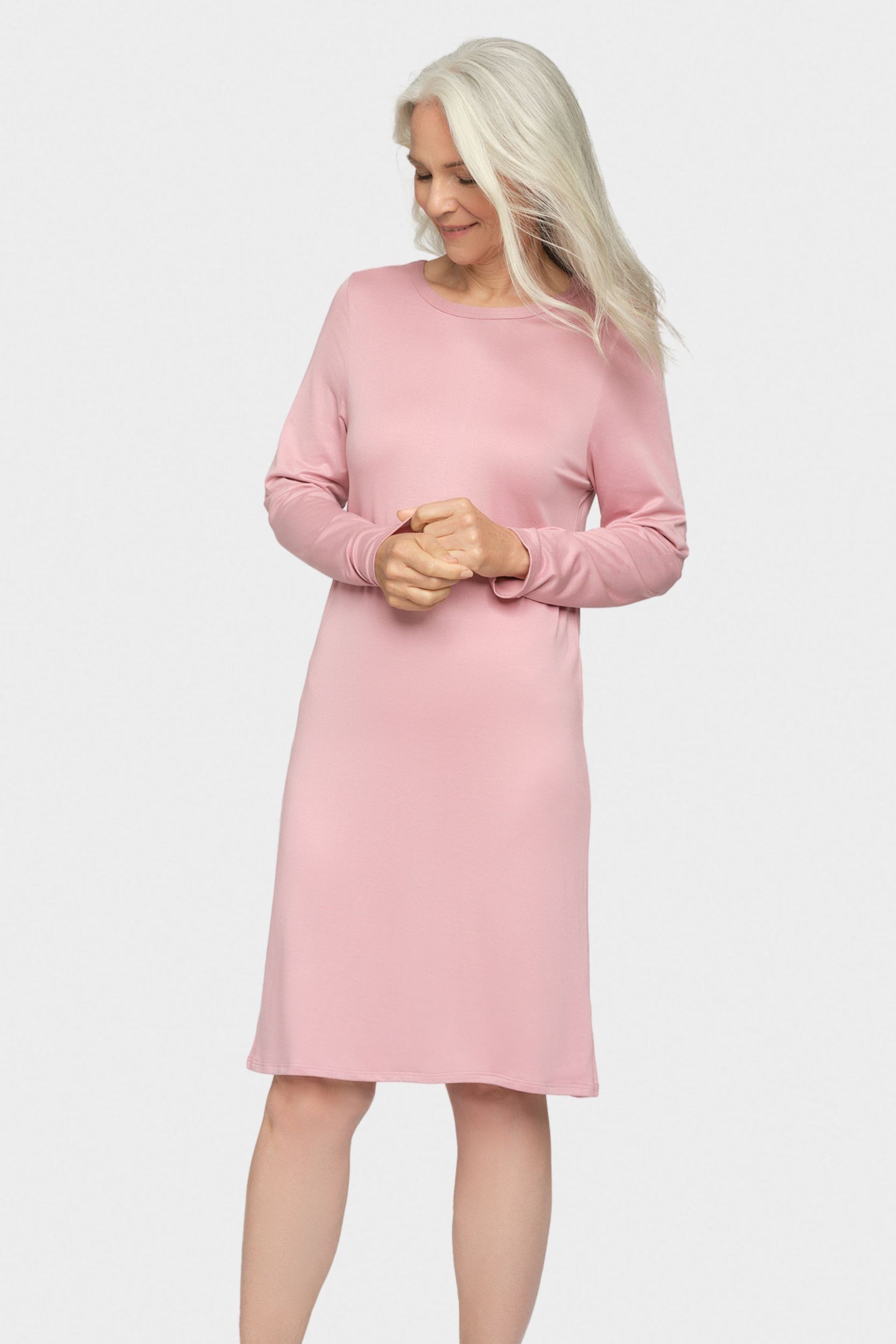 conta Damen Nachthemd langarm in Farbe blütenrosa Größe 36