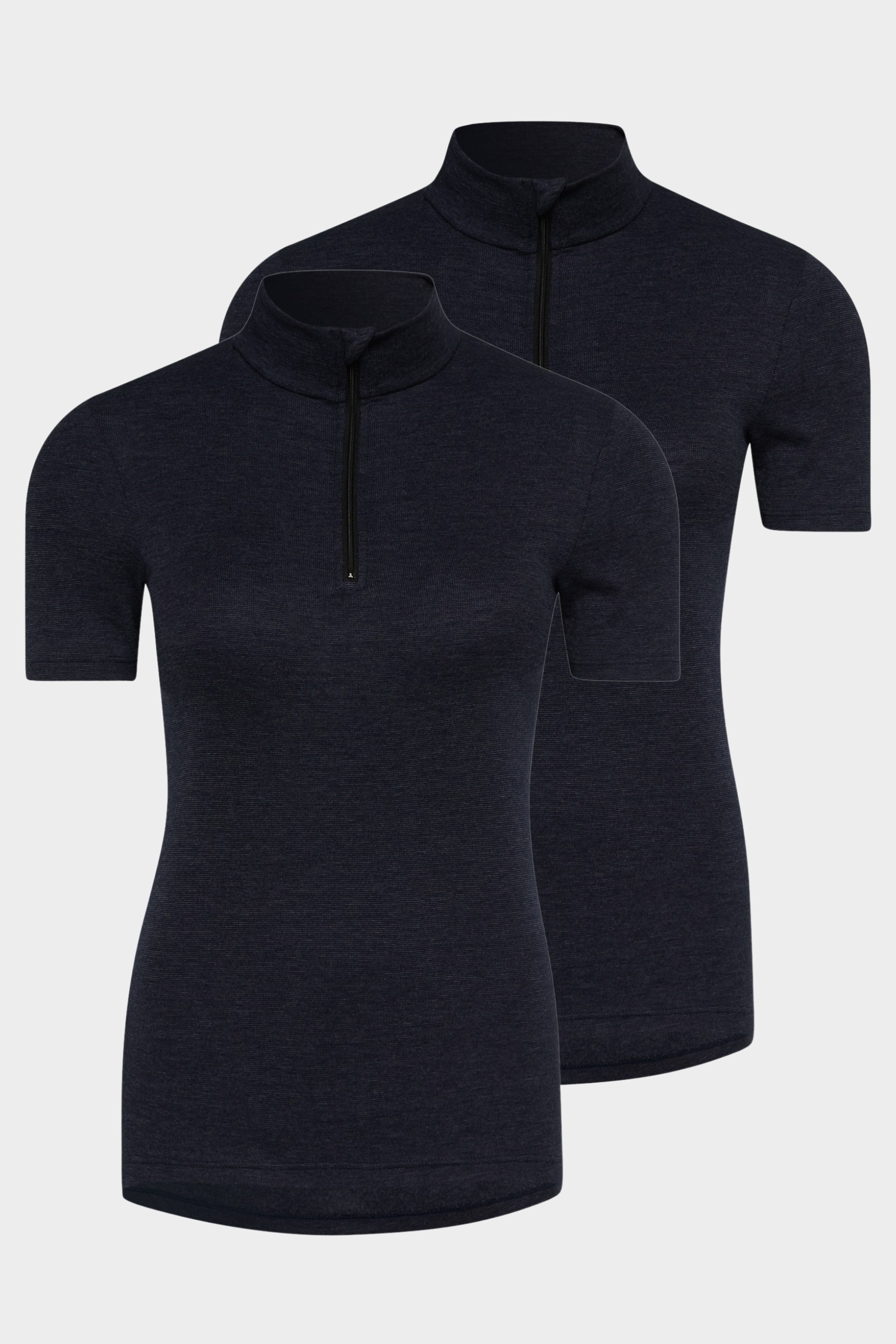 conta Damen Thermo kurzarm Shirt mit Zipper 2er Pack in Farbe marine melange Größe 36