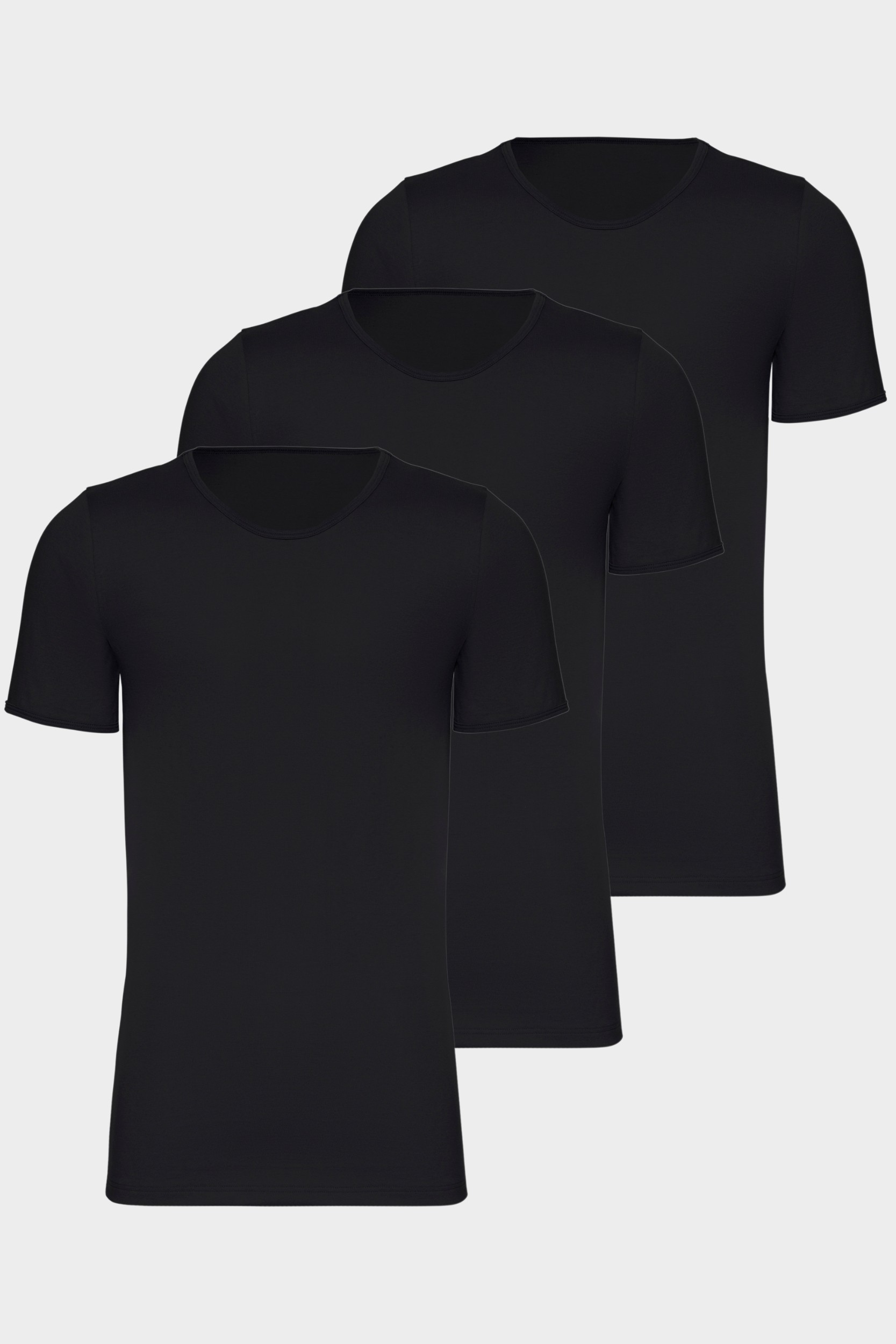 conta Kurzarmshirt Rundhals 3er Pack in Farbe schwarz Größe XXXL