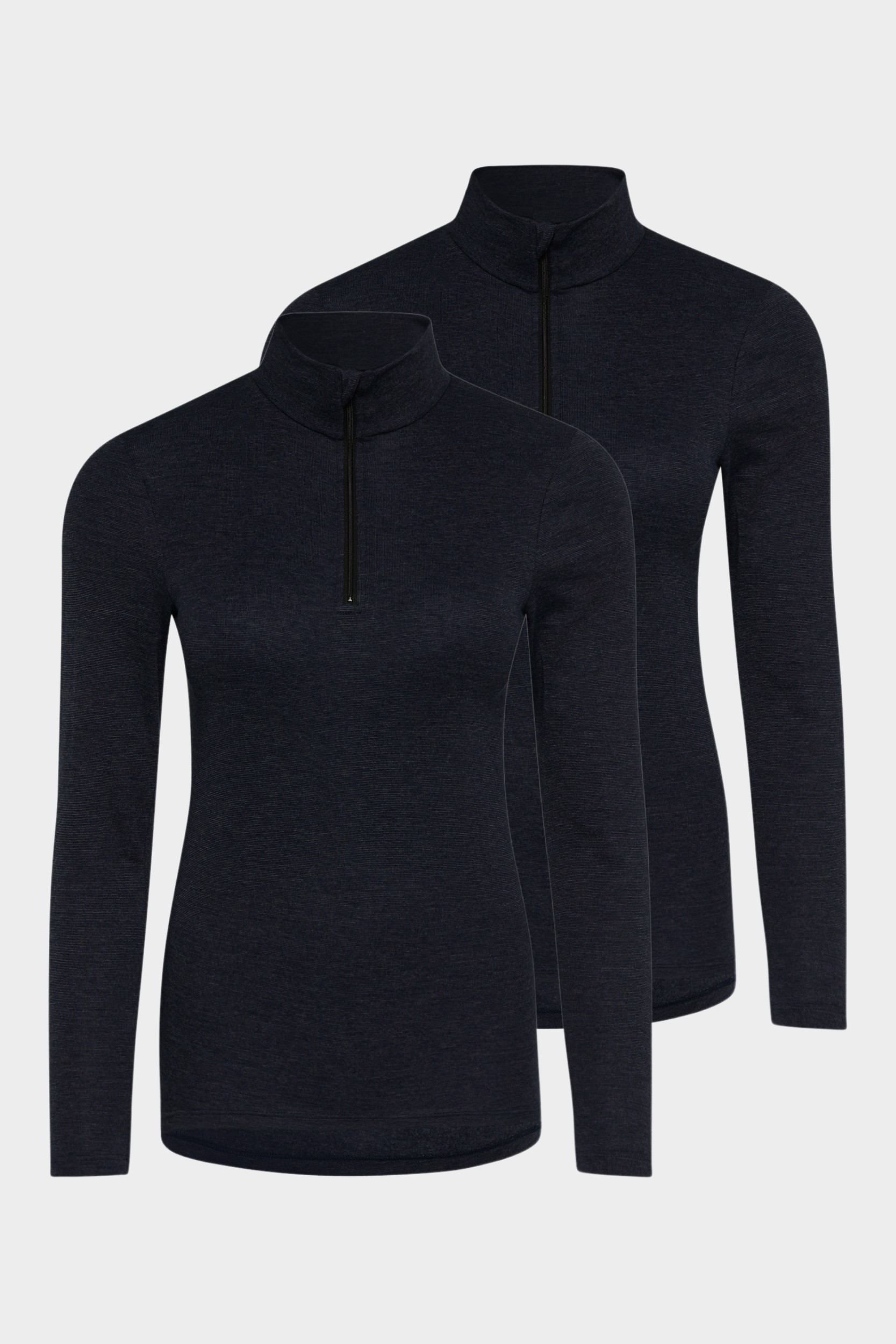 conta Damen Thermo langarm Shirt mit Zipper 2er Pack in Farbe marine melange Größe 46