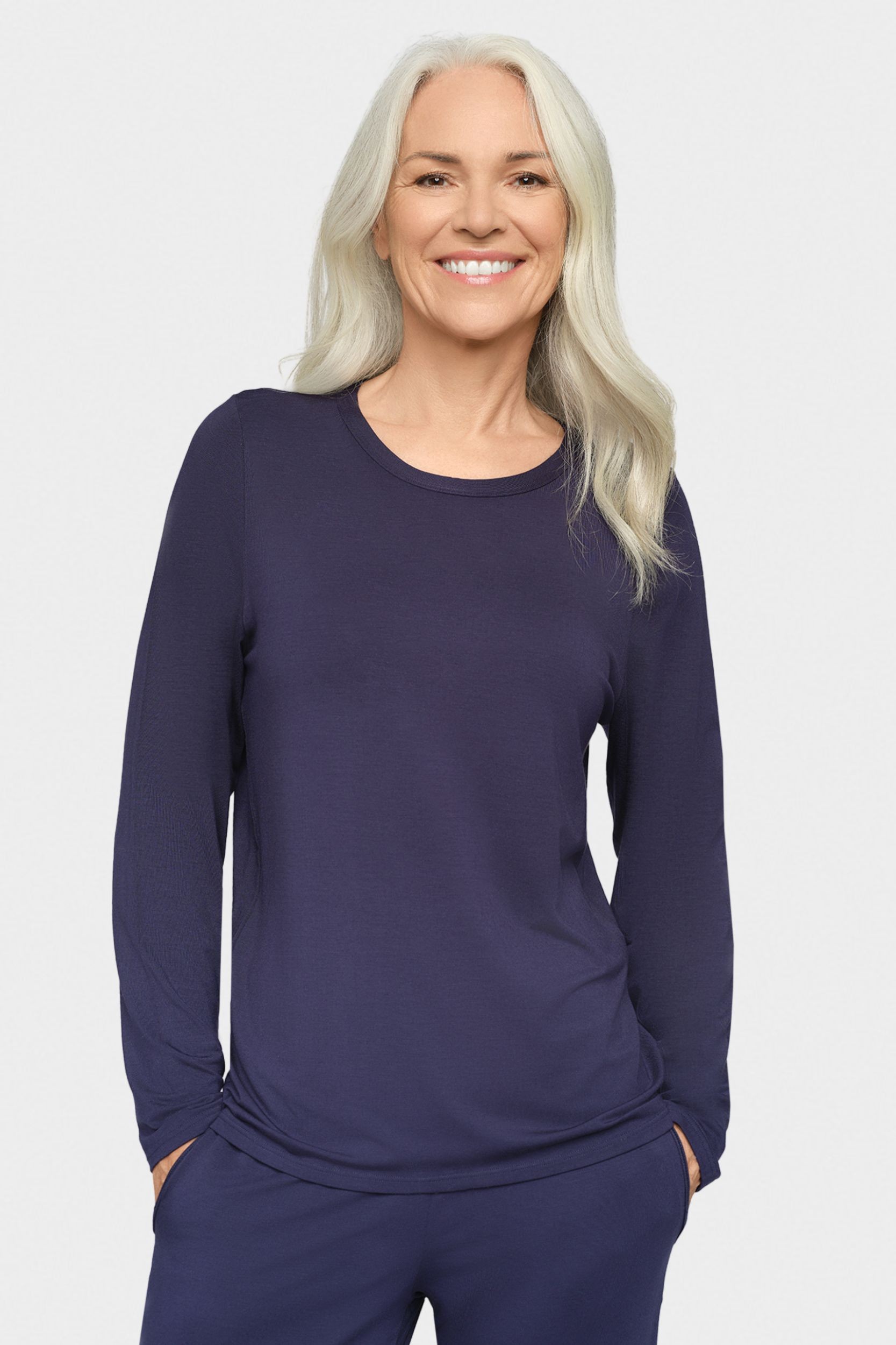 conta Damen Shirt langarm in Farbe marine Größe 38