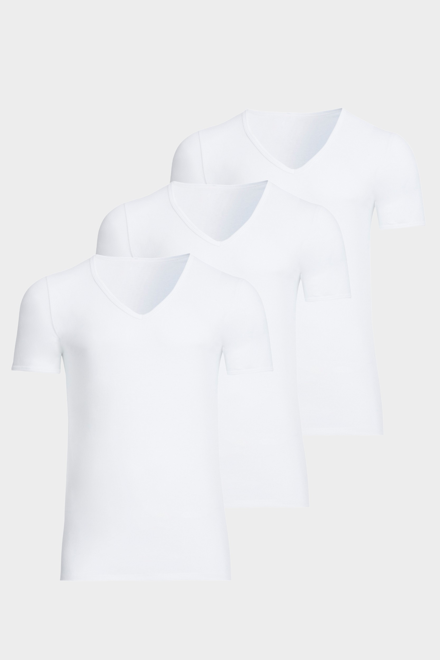 conta Herren Kurzarmshirt V-Ausschnitt 3er Pack in Farbe weiss Größe S