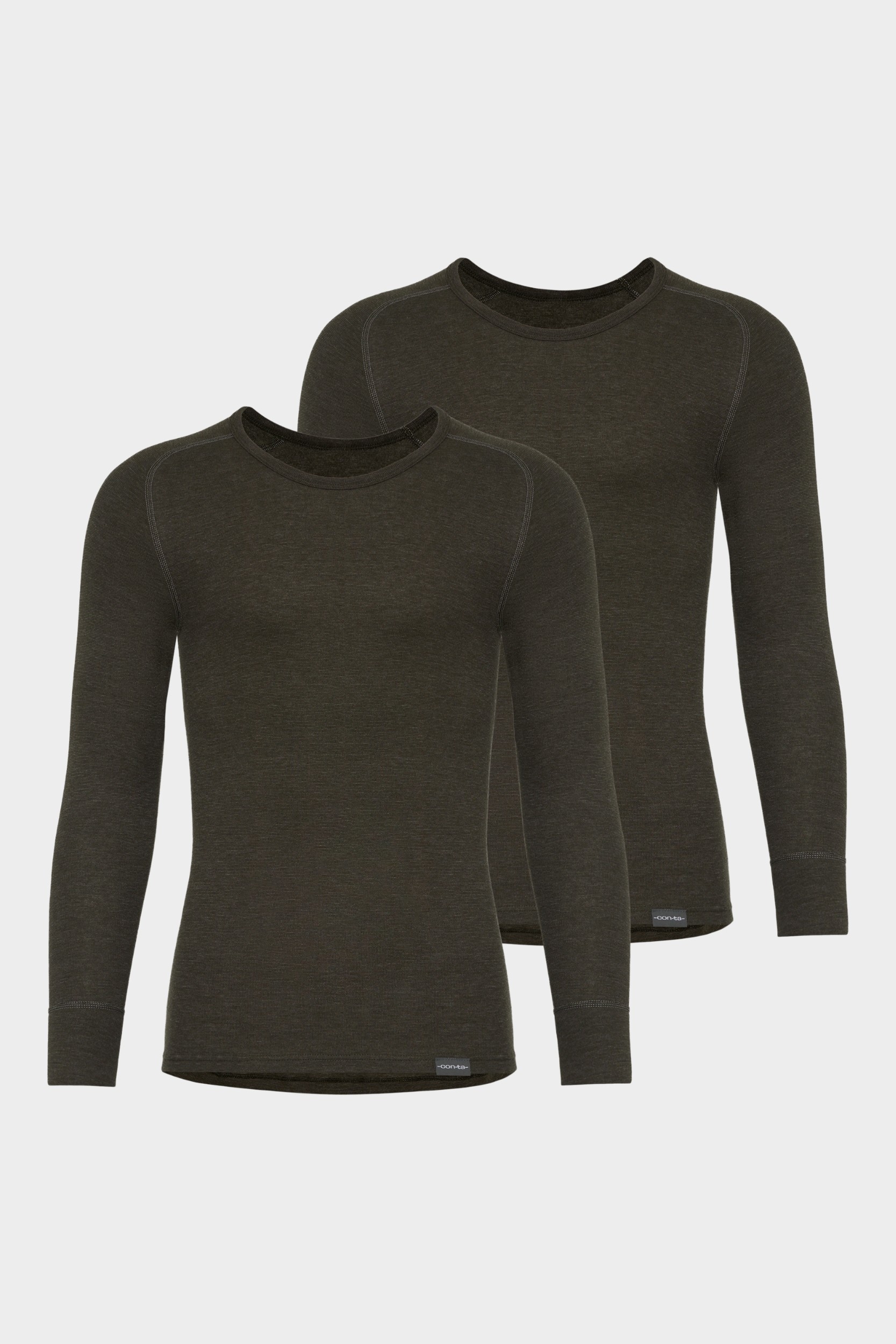 conta Herren Thermo langarm Shirt 2er Pack in Farbe oliv melange Größe 10