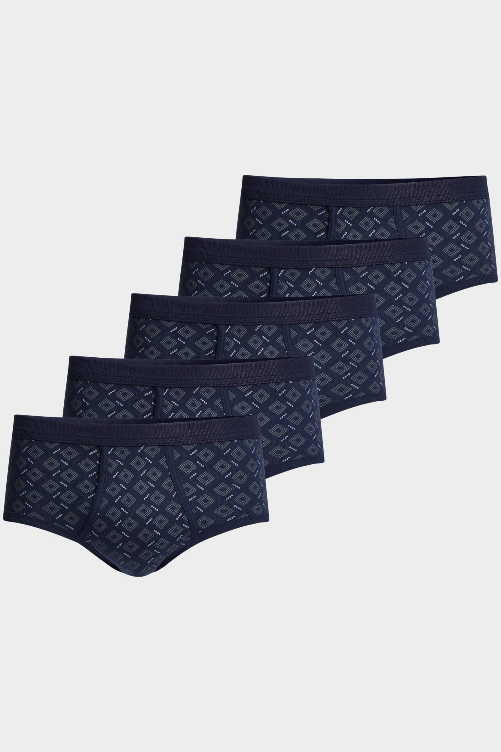 conta Herren Slip mit Eingriff 5er Pack in Farbe Druck Karo auf Marine Größe 6