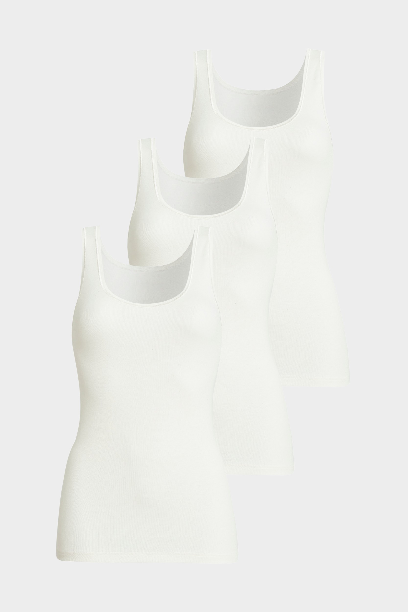 conta Damen Achseltop Baumwolle/Angora 3er Pack in Farbe wollweiß Größe 42