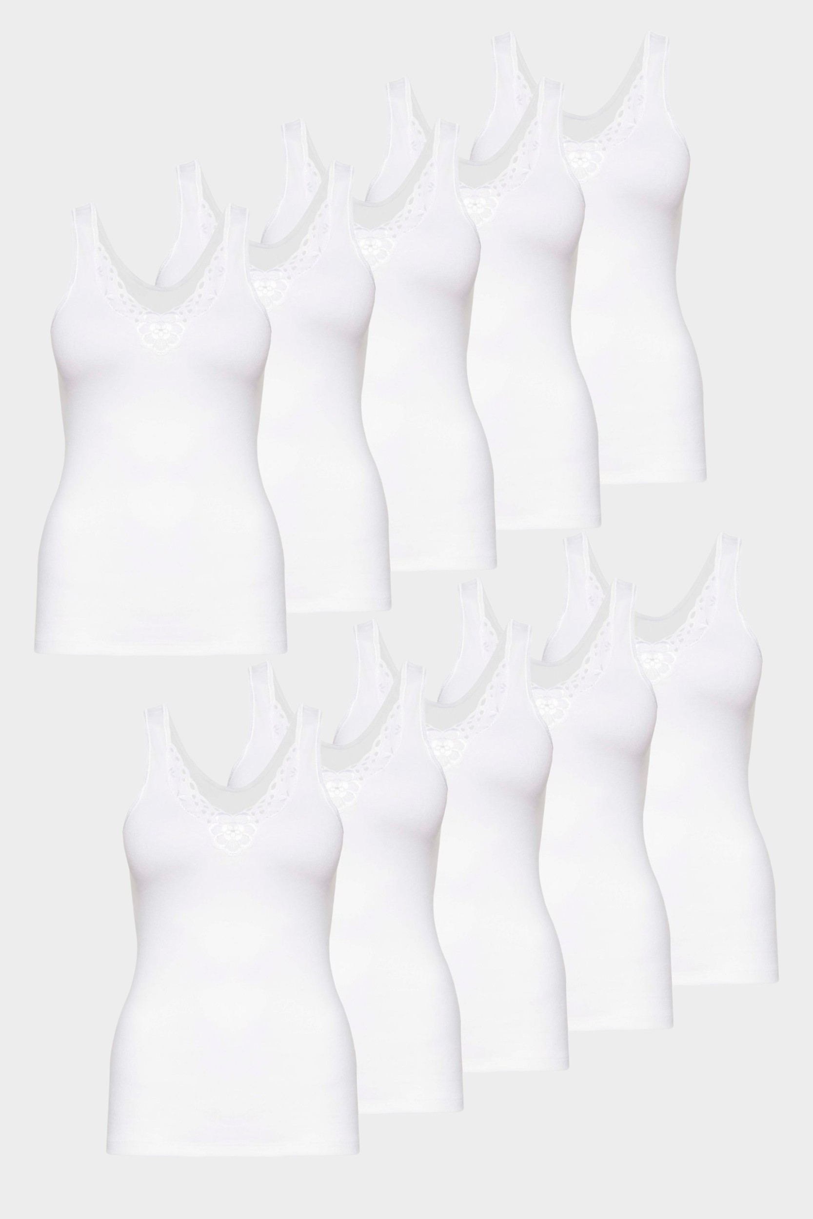 conta Damen Achselhemd mit Motiv 10er Pack in Farbe weiss Größe 52