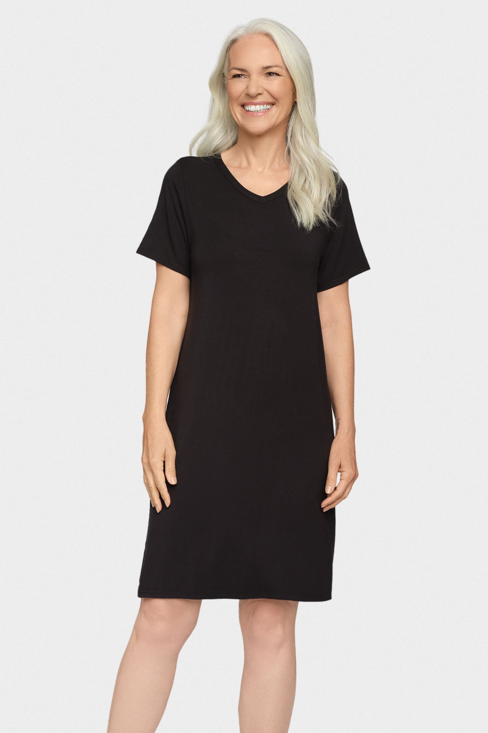 conta Damen Nachthemd kurzarm in Farbe schwarz Größe 38