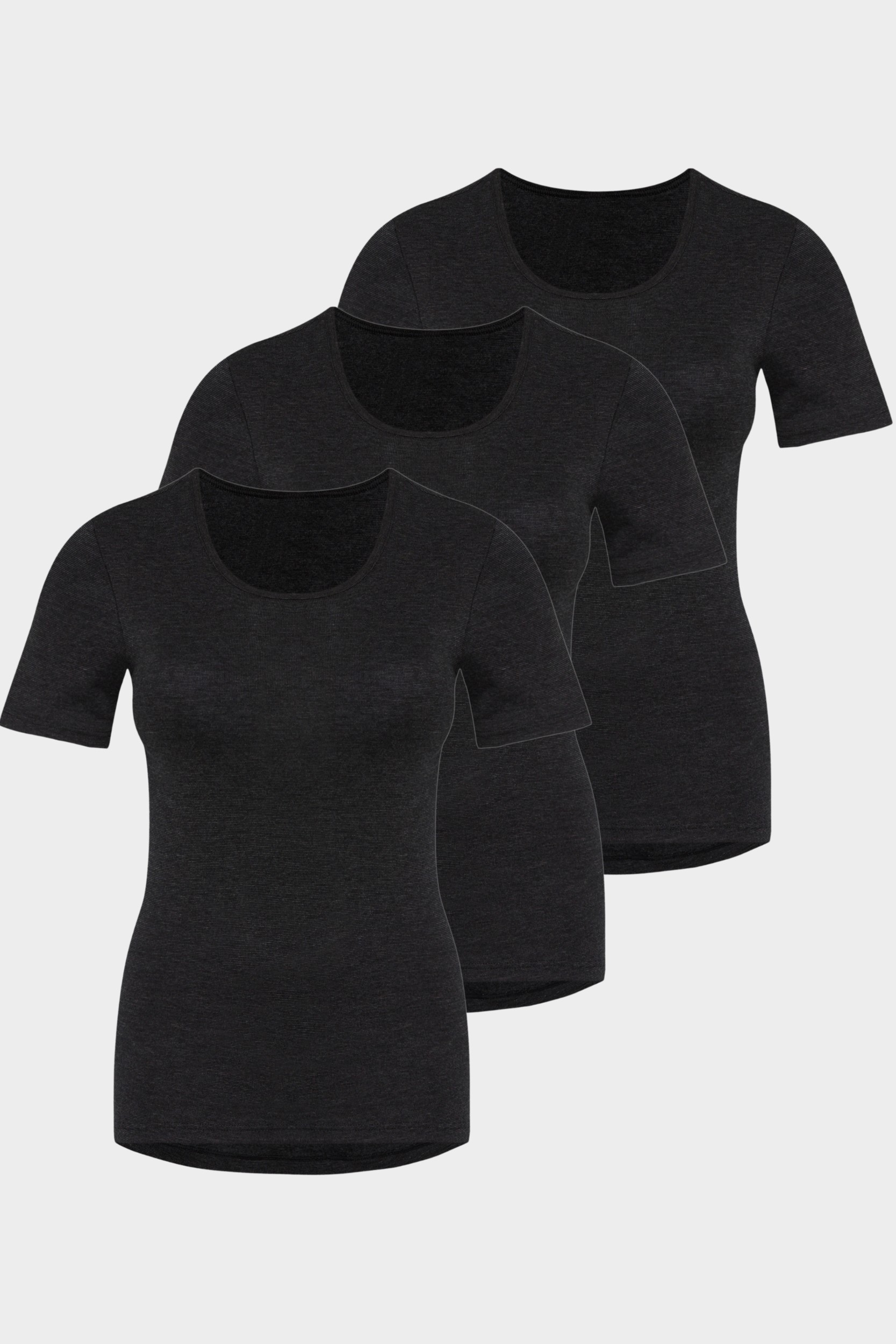 conta Damen Thermo kurzarm Shirt in Farbe schwarz melange Größe 50