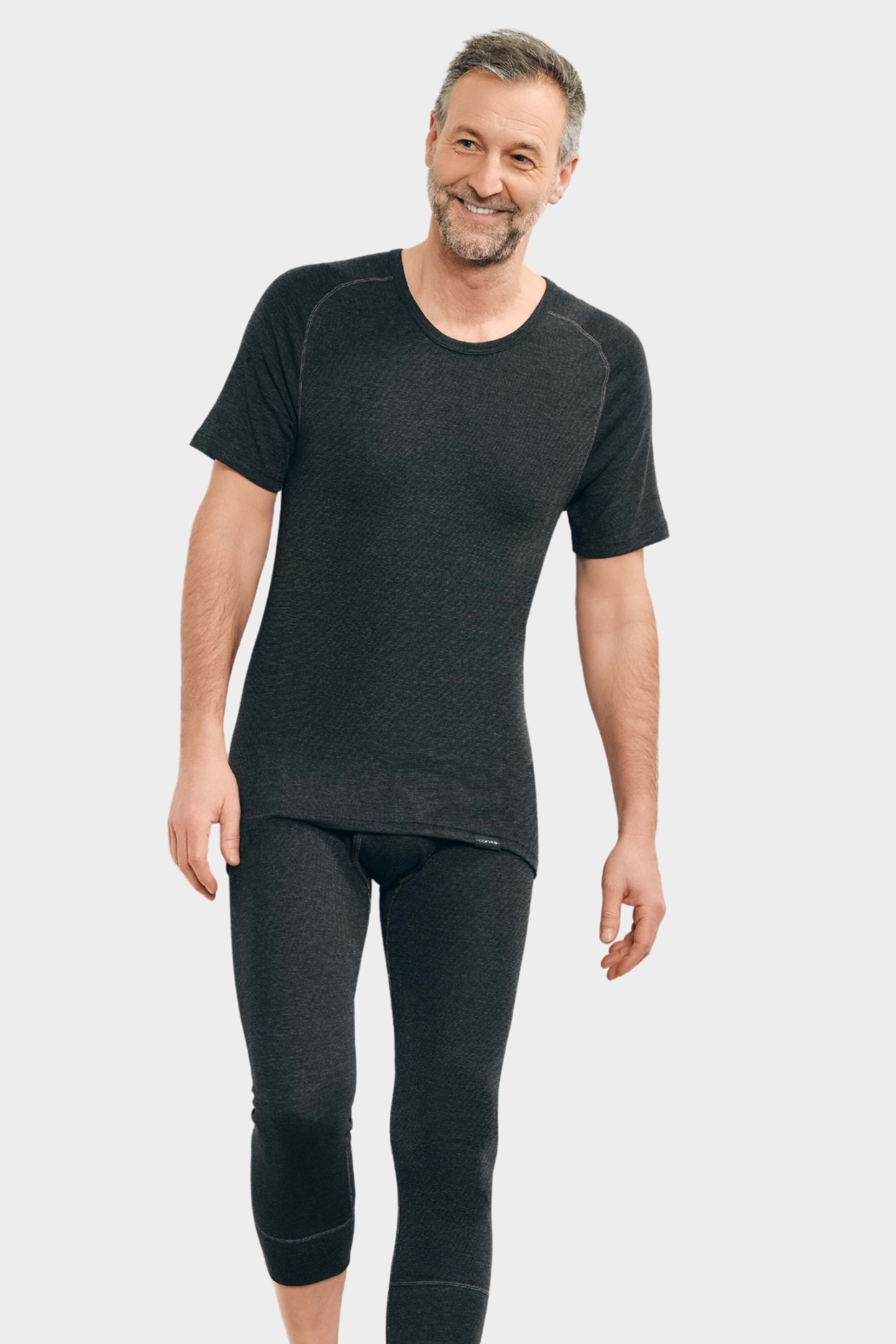 conta Herren Thermo 3/4 lange Hose in Farbe schwarz melange Größe 9