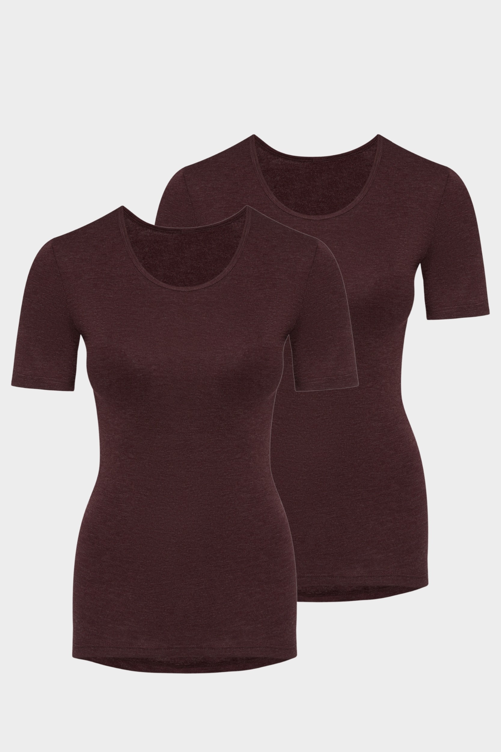 conta Damen Thermo kurzarm Shirt in Farbe burgund melange Größe 50