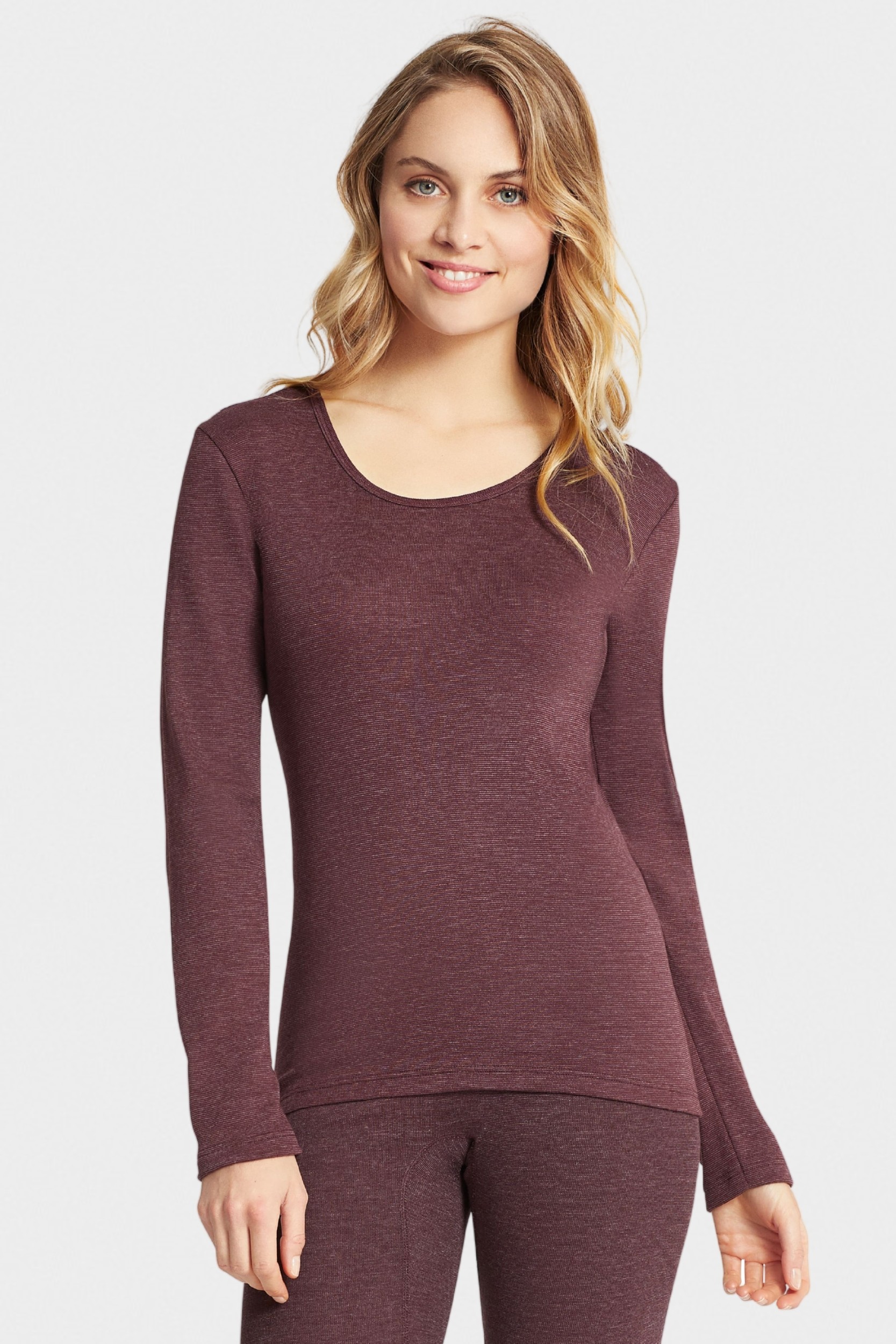 conta Damen Thermo langarm Shirt in Farbe burgund melange Größe 38