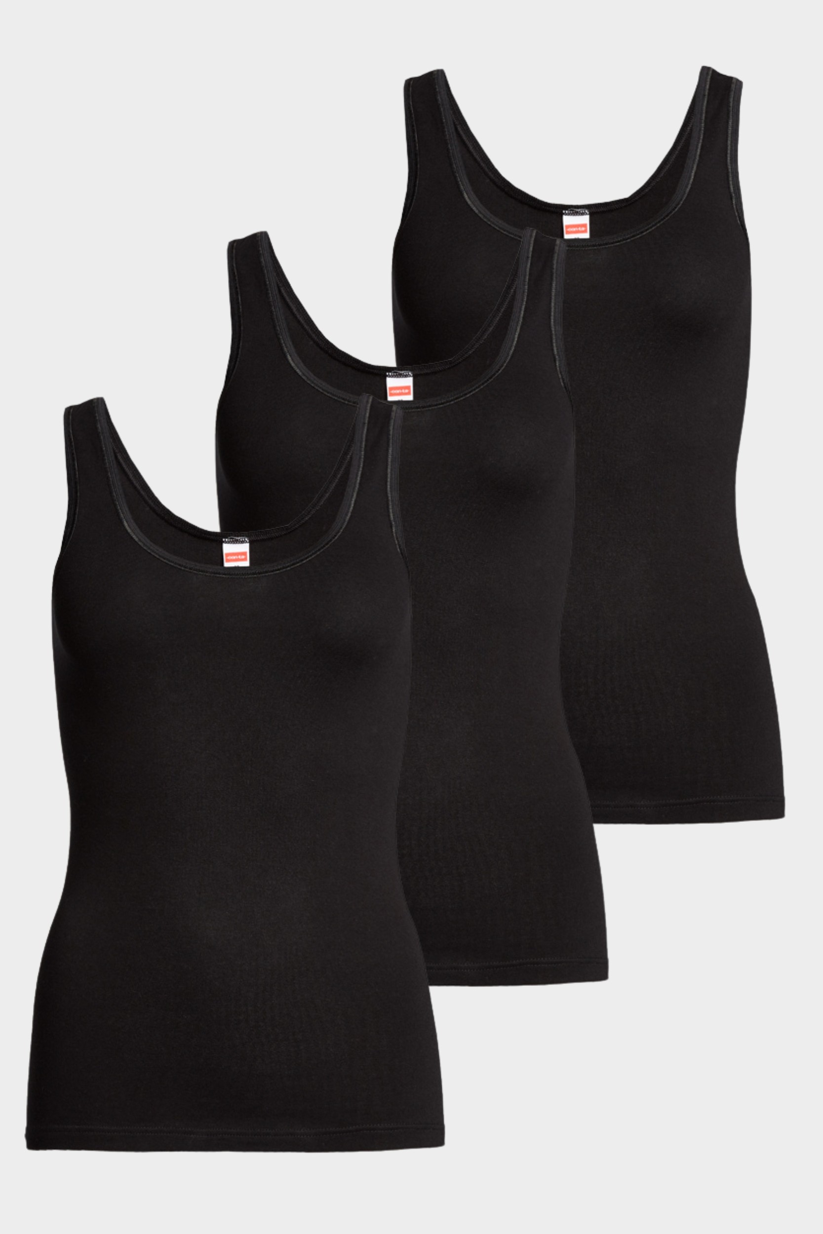 conta Damen Achselhemd 3er Pack in Farbe schwarz Größe 36