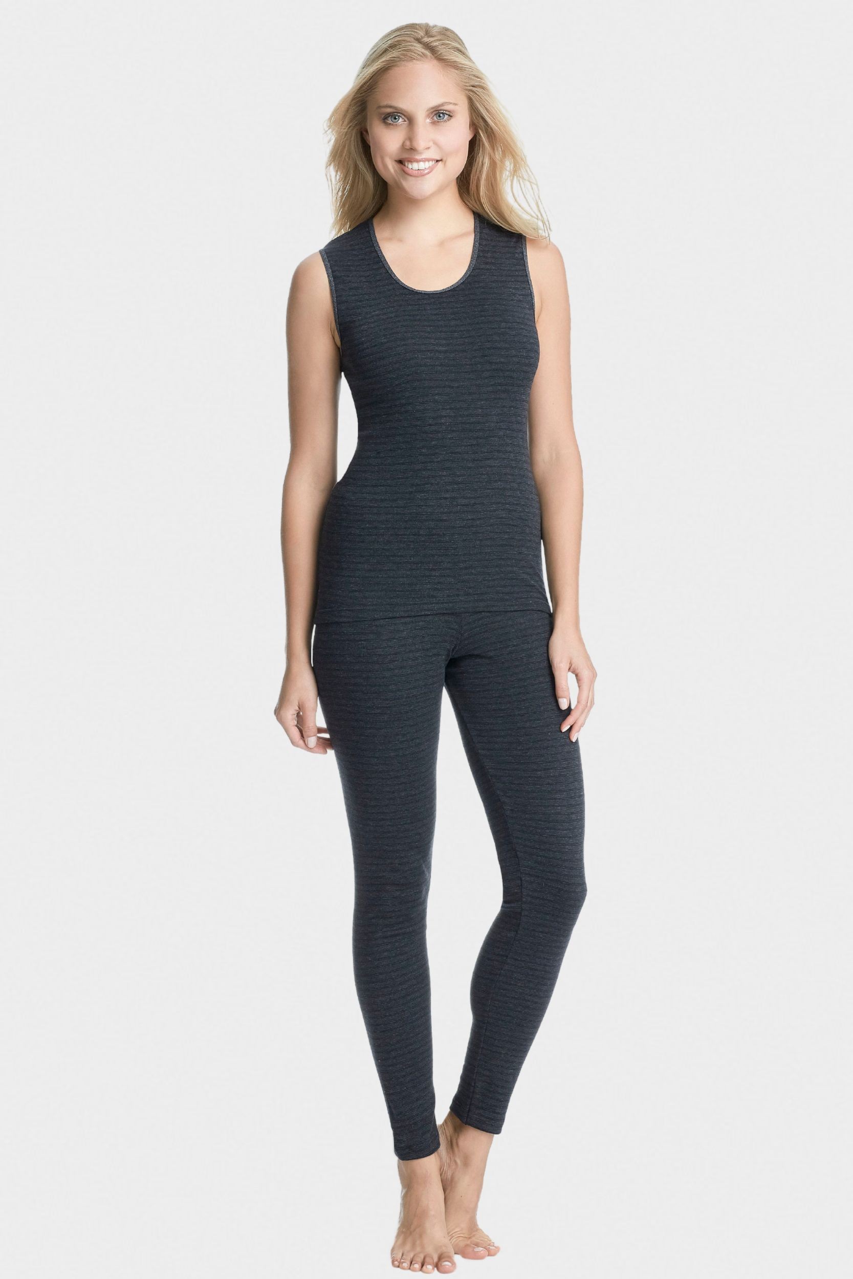 conta Damen Thermo lange Hose in Farbe schwarz geringelt Größe 46