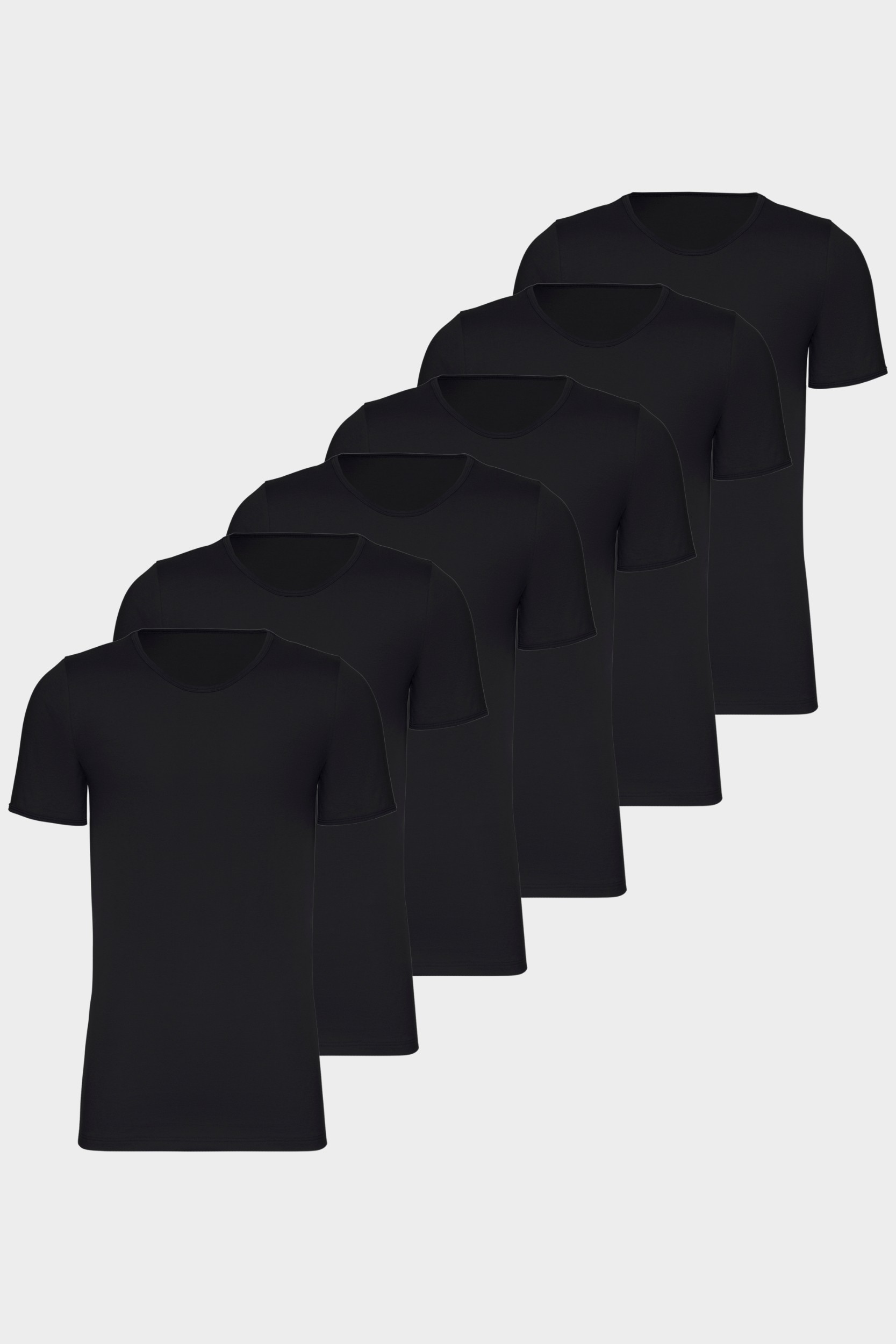 conta Kurzarmshirt Rundhals 6er Pack in Farbe schwarz Größe XXL