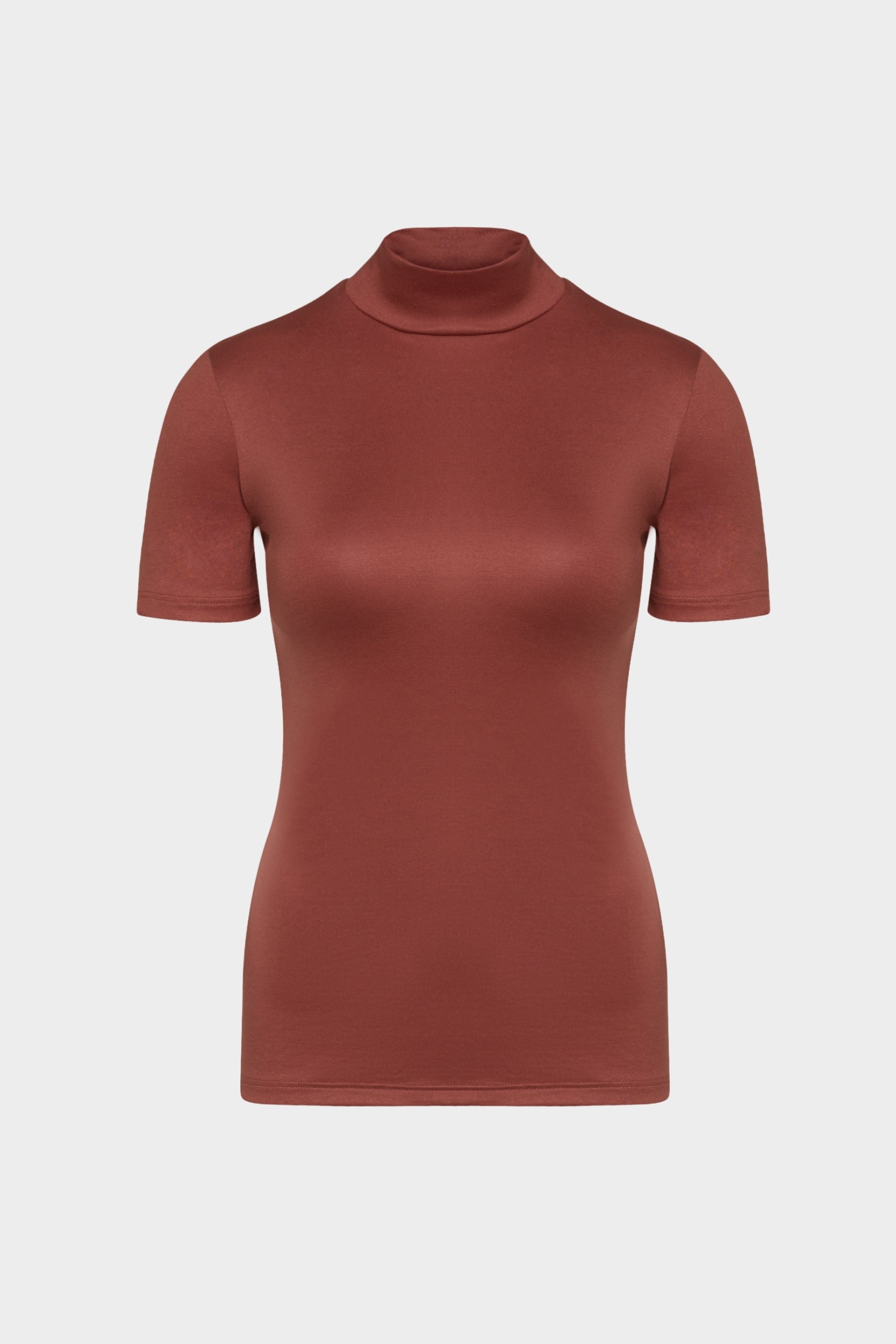 conta Damen kurzarm Shirt mit Stehkragen in Farbe rosenholz Größe 44