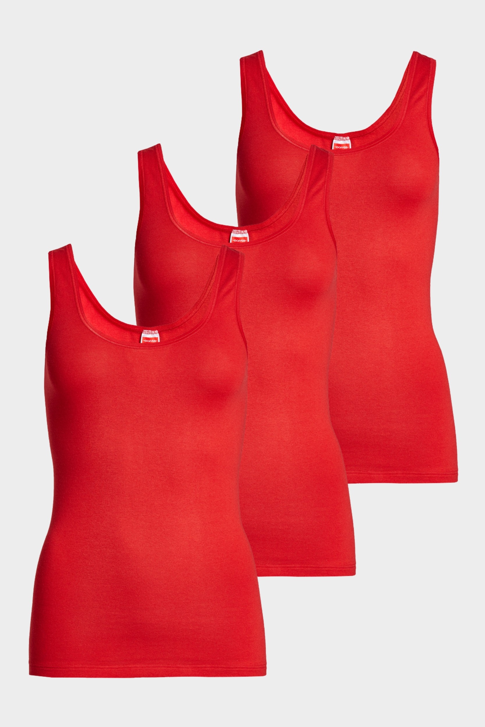 conta Damen Achselhemd 3er Pack in Farbe rot Größe 48
