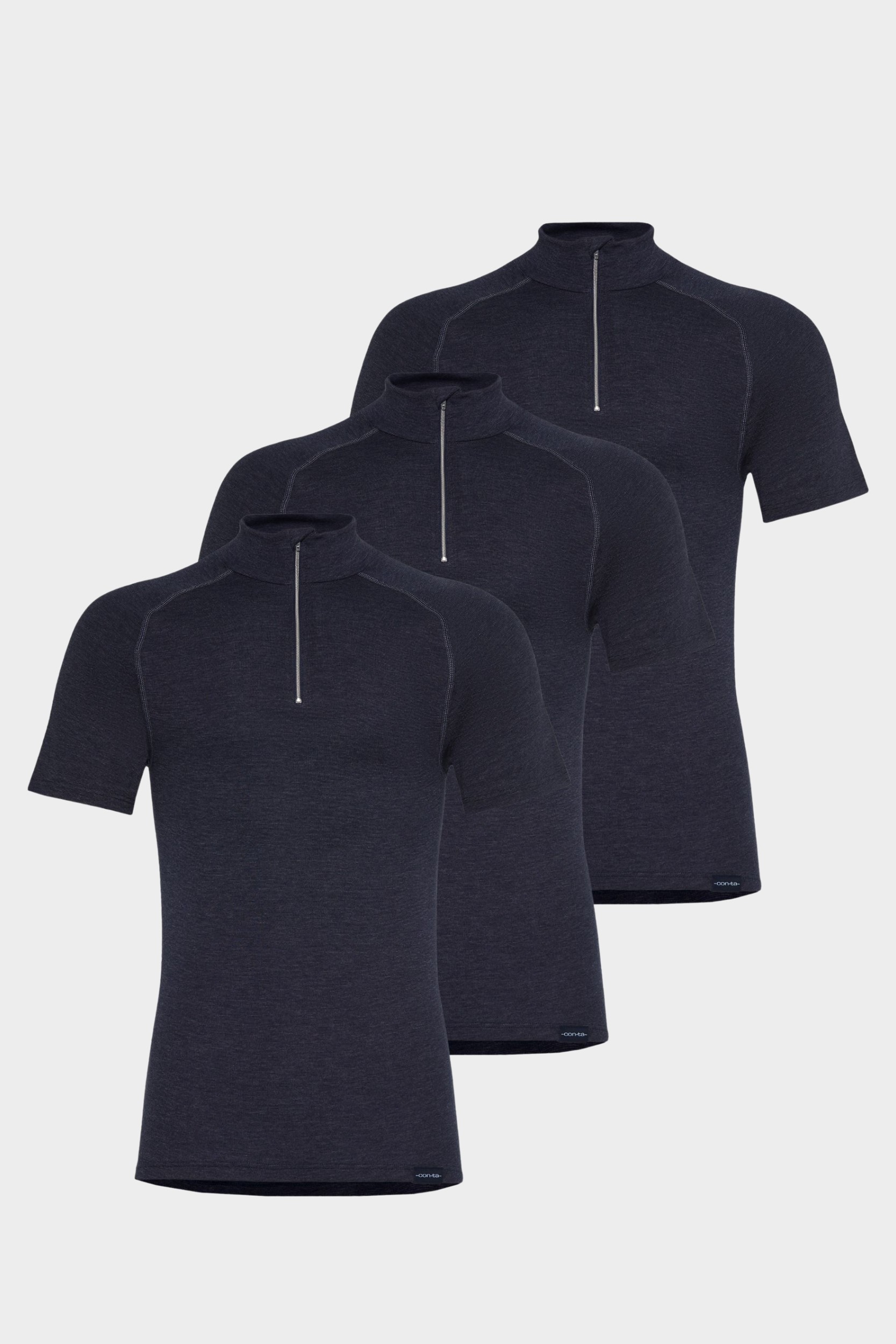 Thermo kurzarm Shirt mit Zipper 3er Pack
