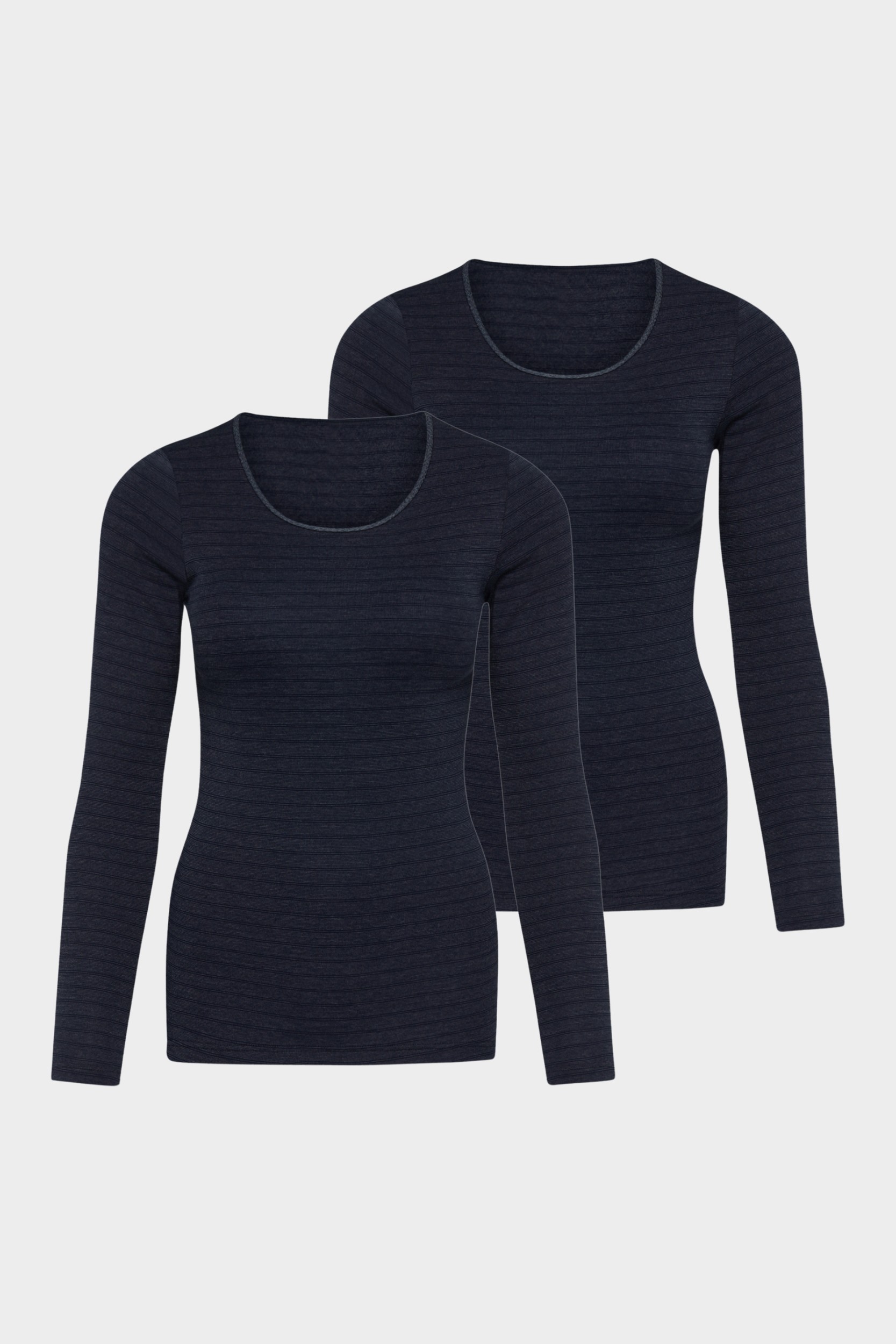 conta Damen Thermo langarm Shirt 2er Pack in Farbe marine geringelt Größe 38