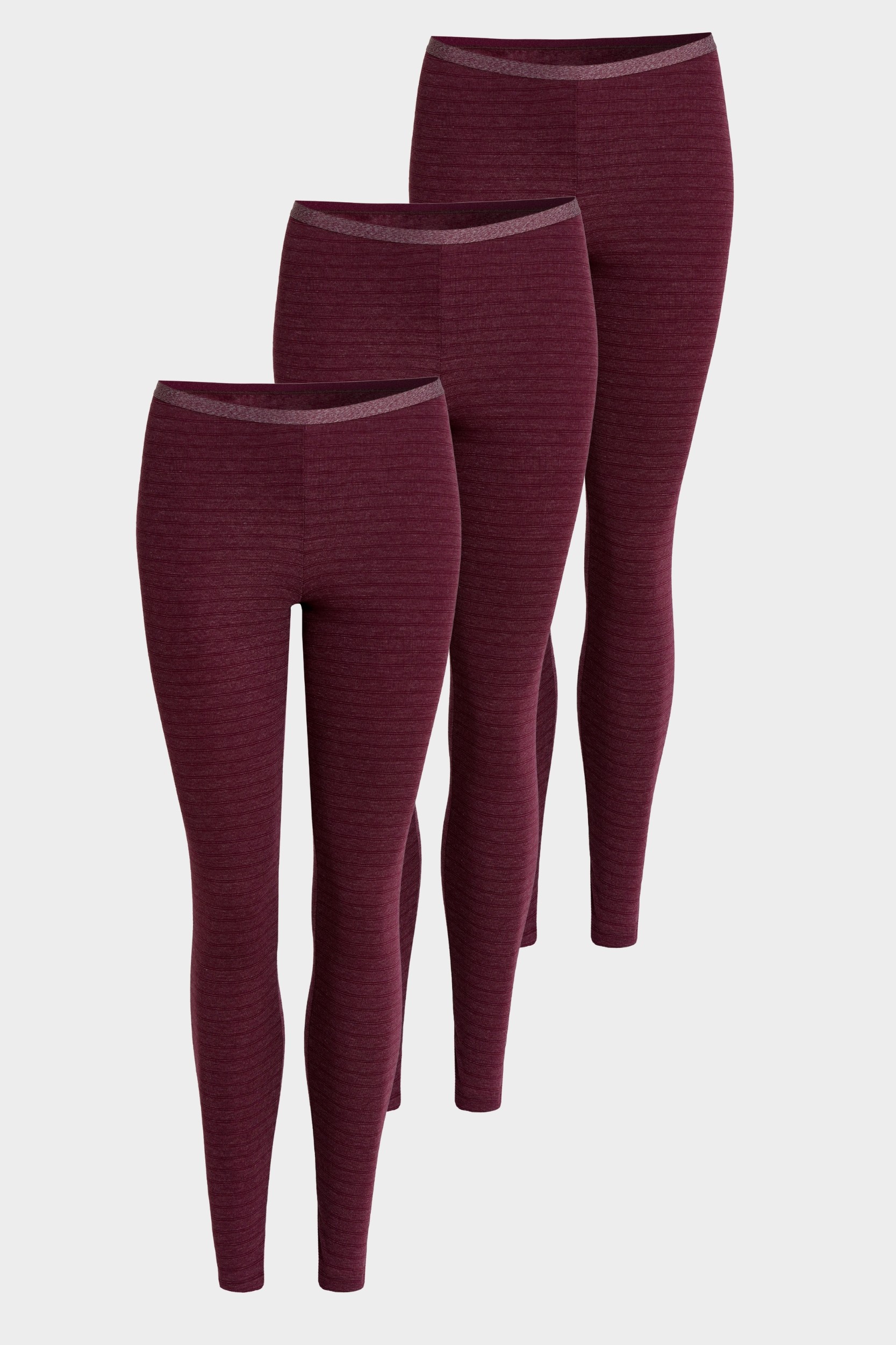 conta Damen Thermo lange Hose 3er Pack in Farbe bordeaux-geringelt Größe 50