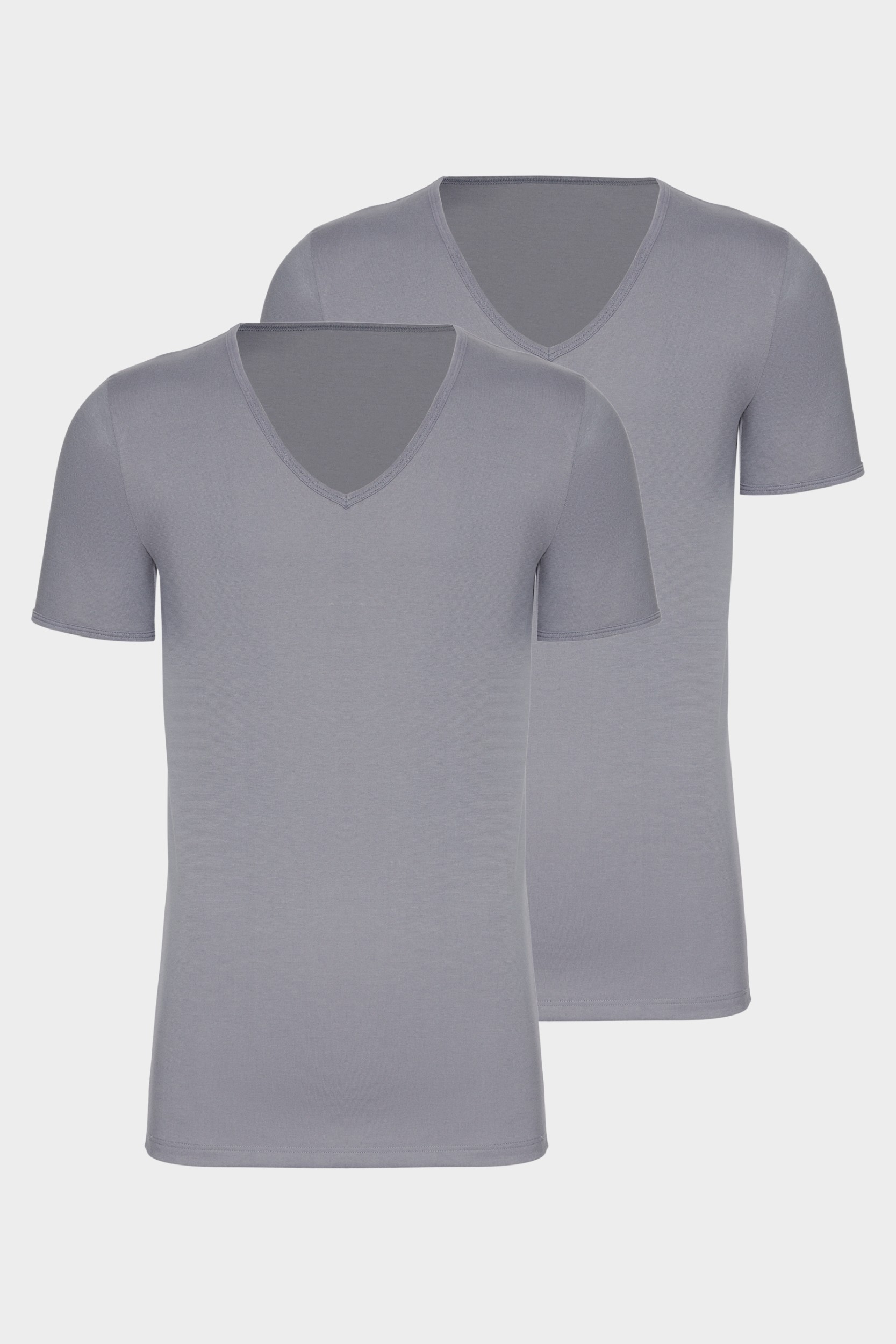 conta Herren Kurzarmshirt V-Ausschnitt in Farbe platin Größe M