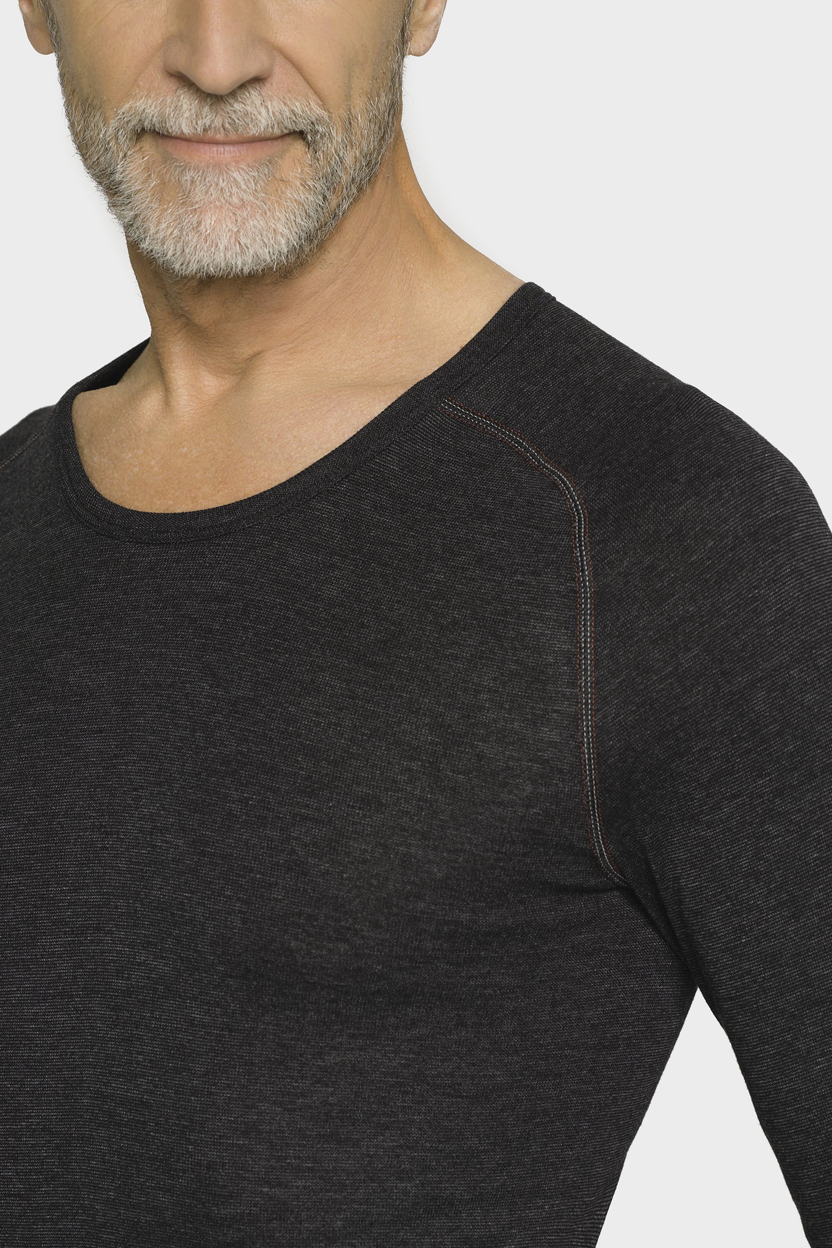 conta Herren Thermo langarm Shirt in Farbe schwarz melange Größe 8