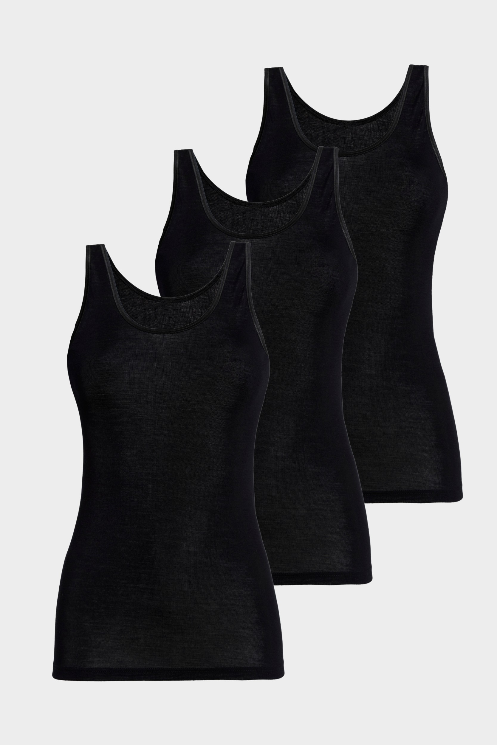 conta Damen Achselhemd Merino in Farbe schwarz Größe 38