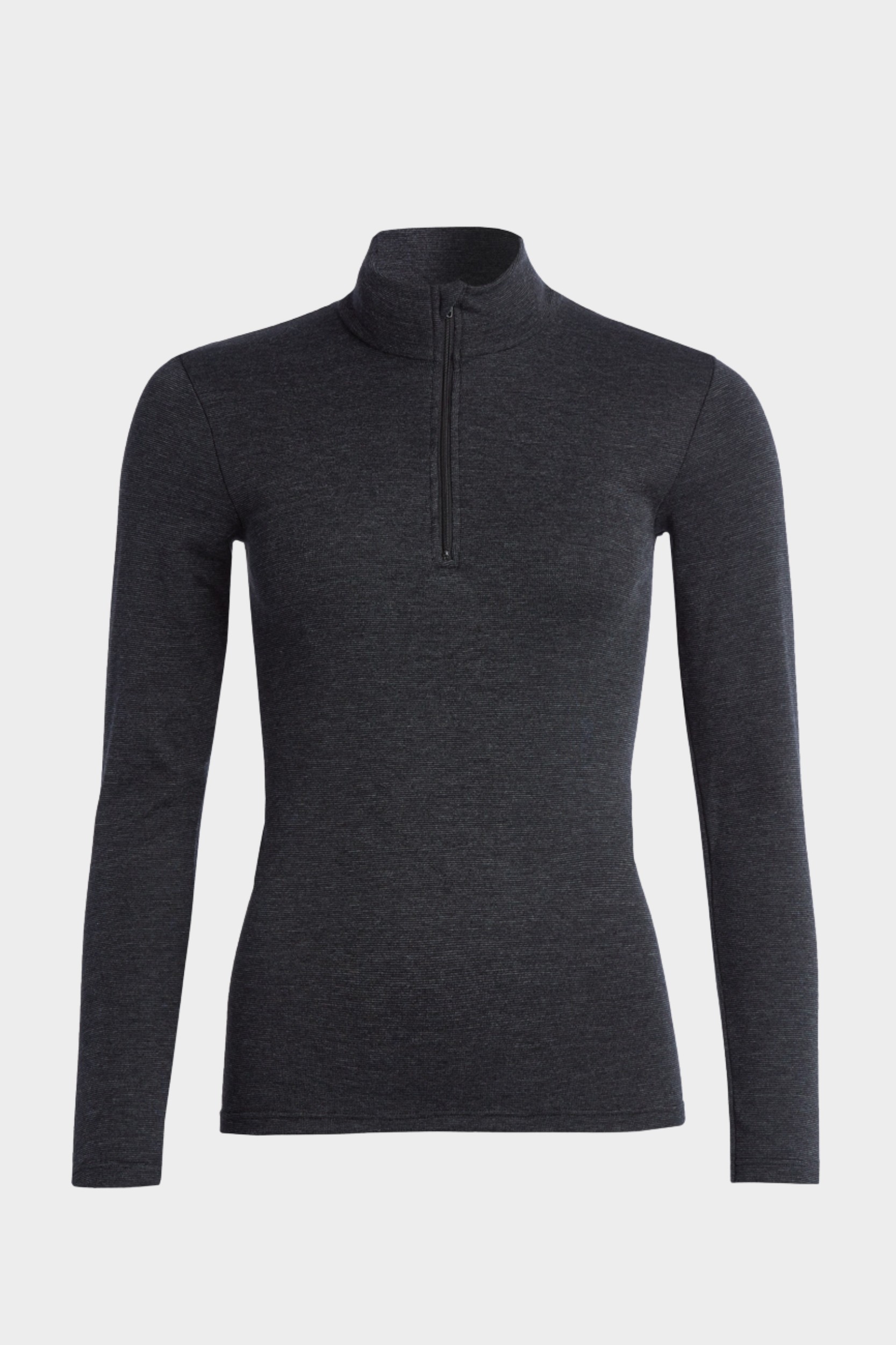 conta Damen Thermo langarm Shirt mit Zipper in Farbe schwarz melange Größe 46
