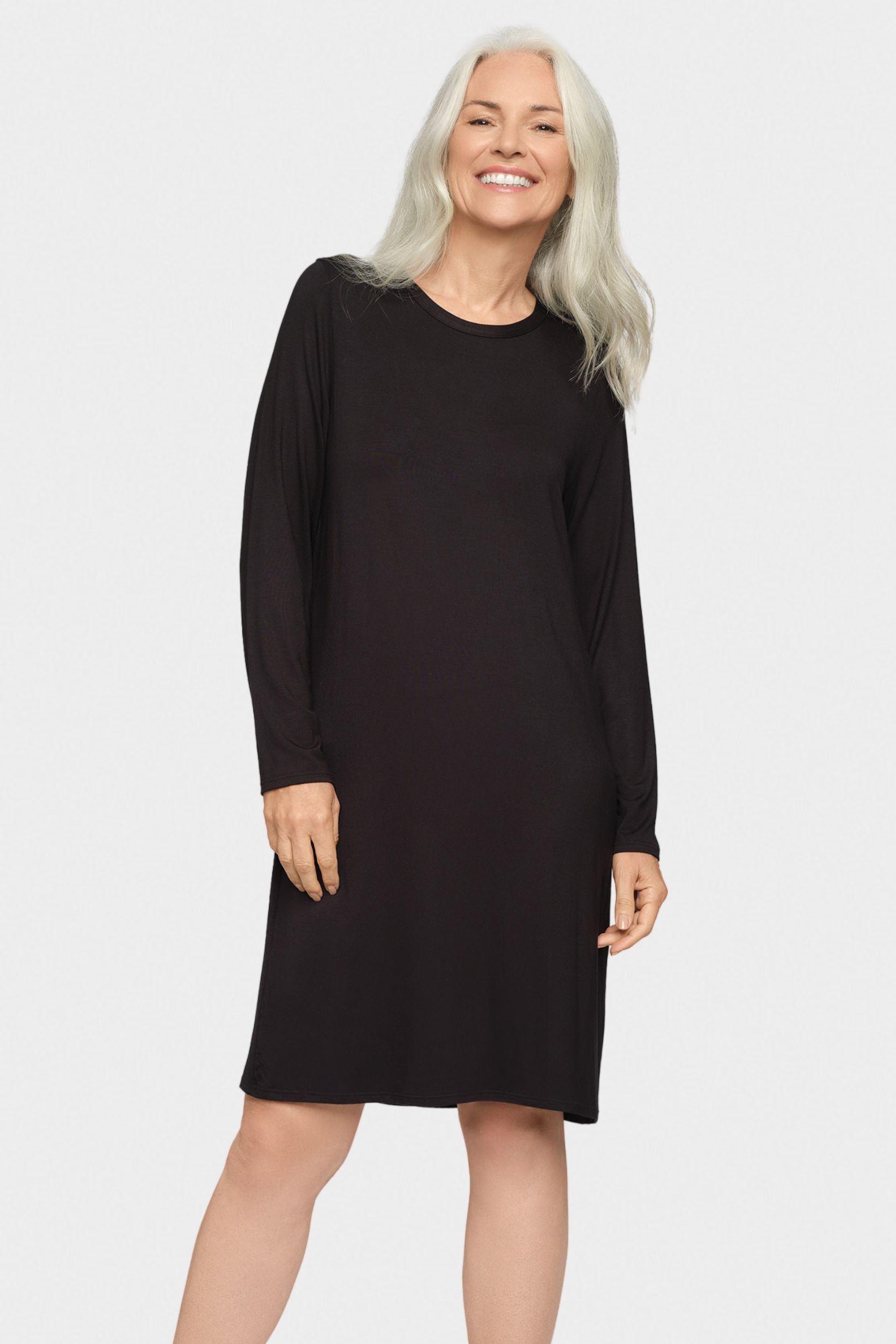 conta Damen Nachthemd langarm in Farbe schwarz Größe 36