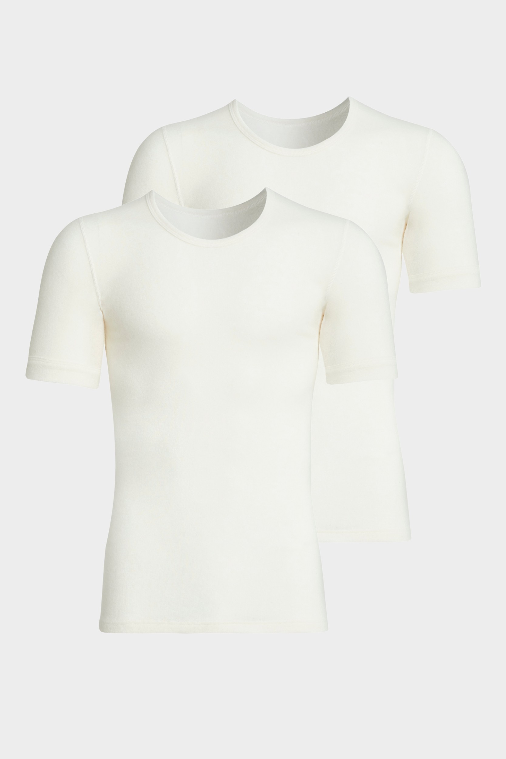 conta Herren kurzarm Shirt Angora/Wolle 2er Pack in Farbe wollweiß Größe 8