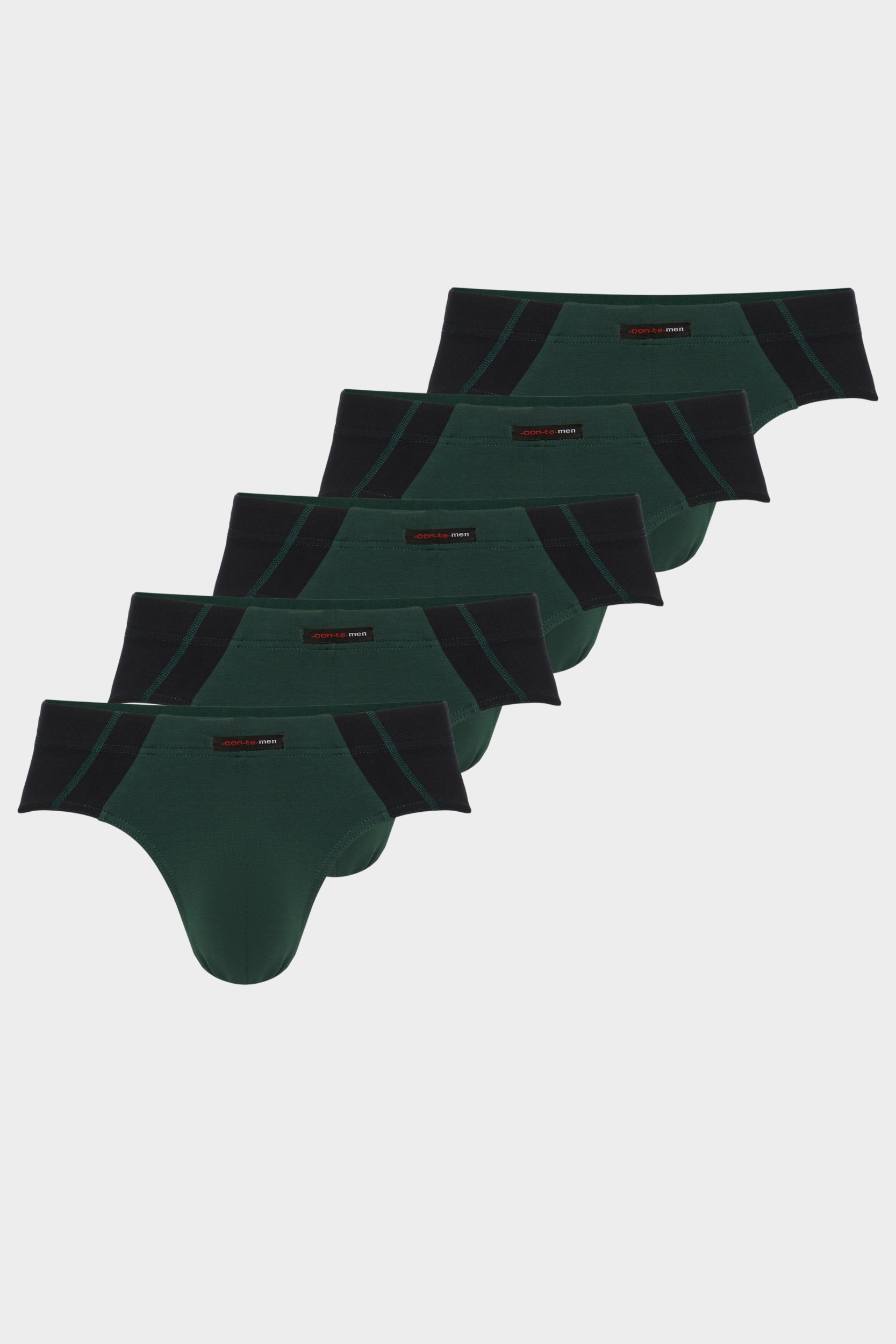 conta Herren Slip 5er Pack in Farbe grün/schwarz Größe 8