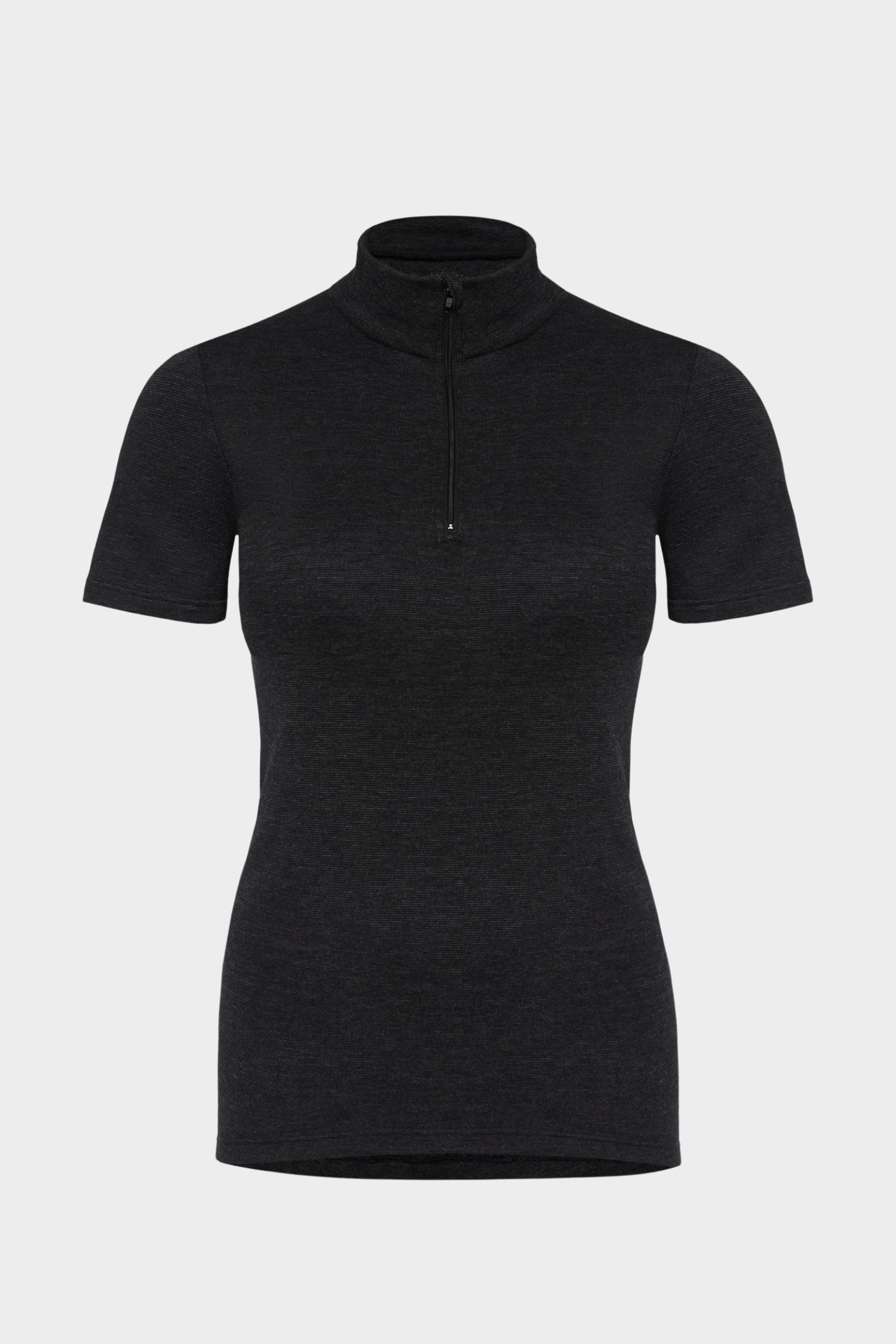 conta Damen Thermo kurzarm Shirt mit Zipper in Farbe schwarz melange Größe 44