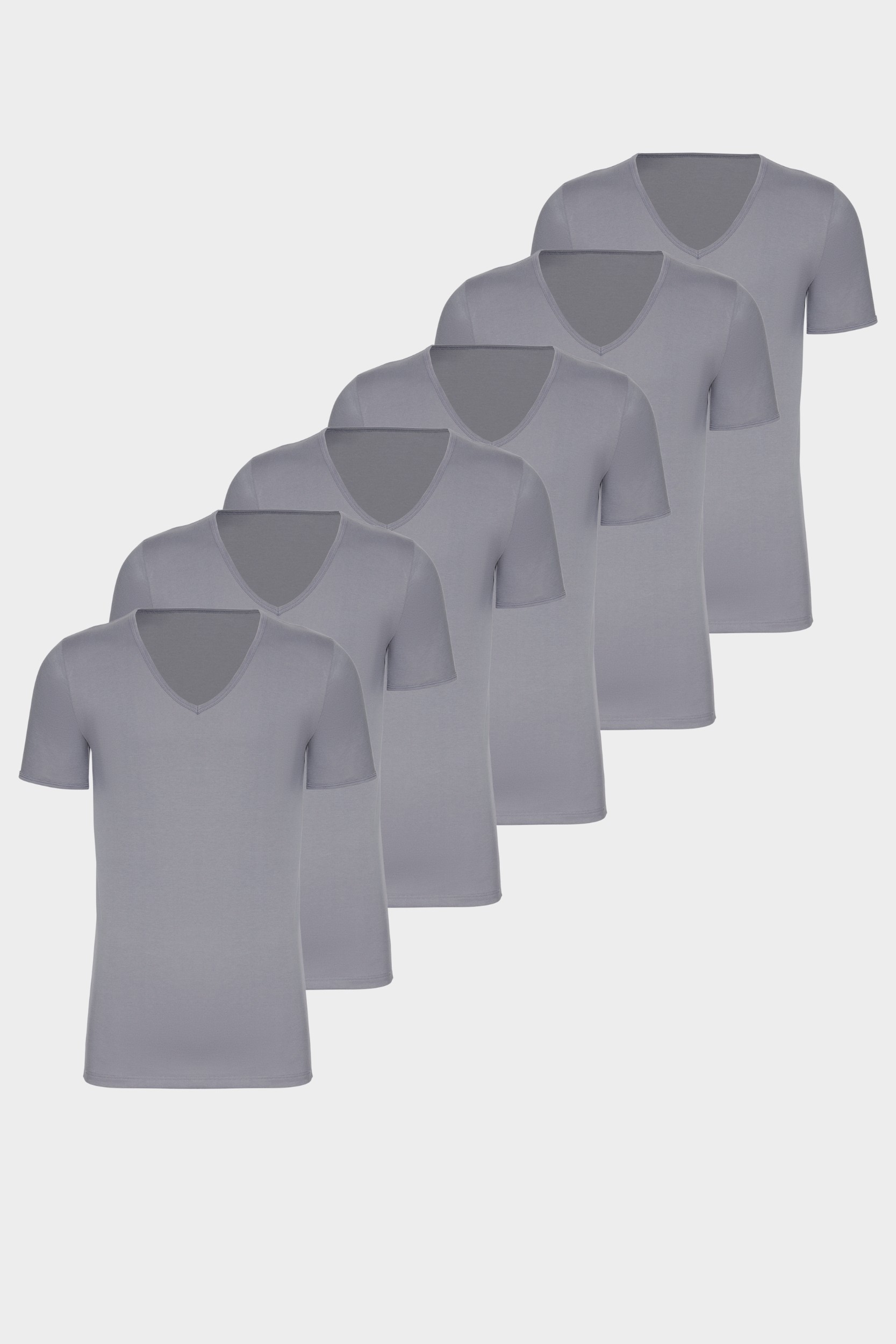 conta Herren Kurzarmshirt V-Ausschnitt in Farbe platin Größe XL