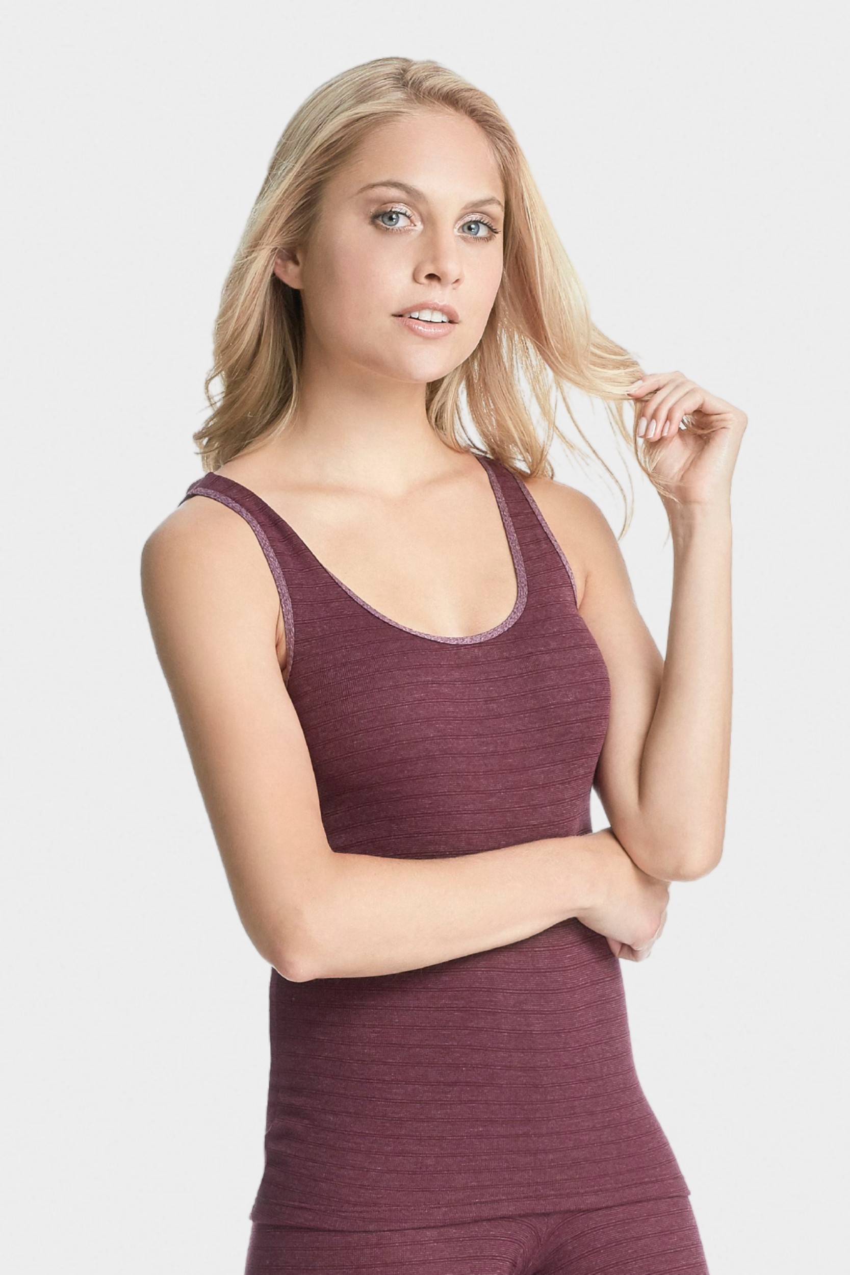 conta Damen Thermo Achseltop in Farbe bordeaux geringelt Größe 36