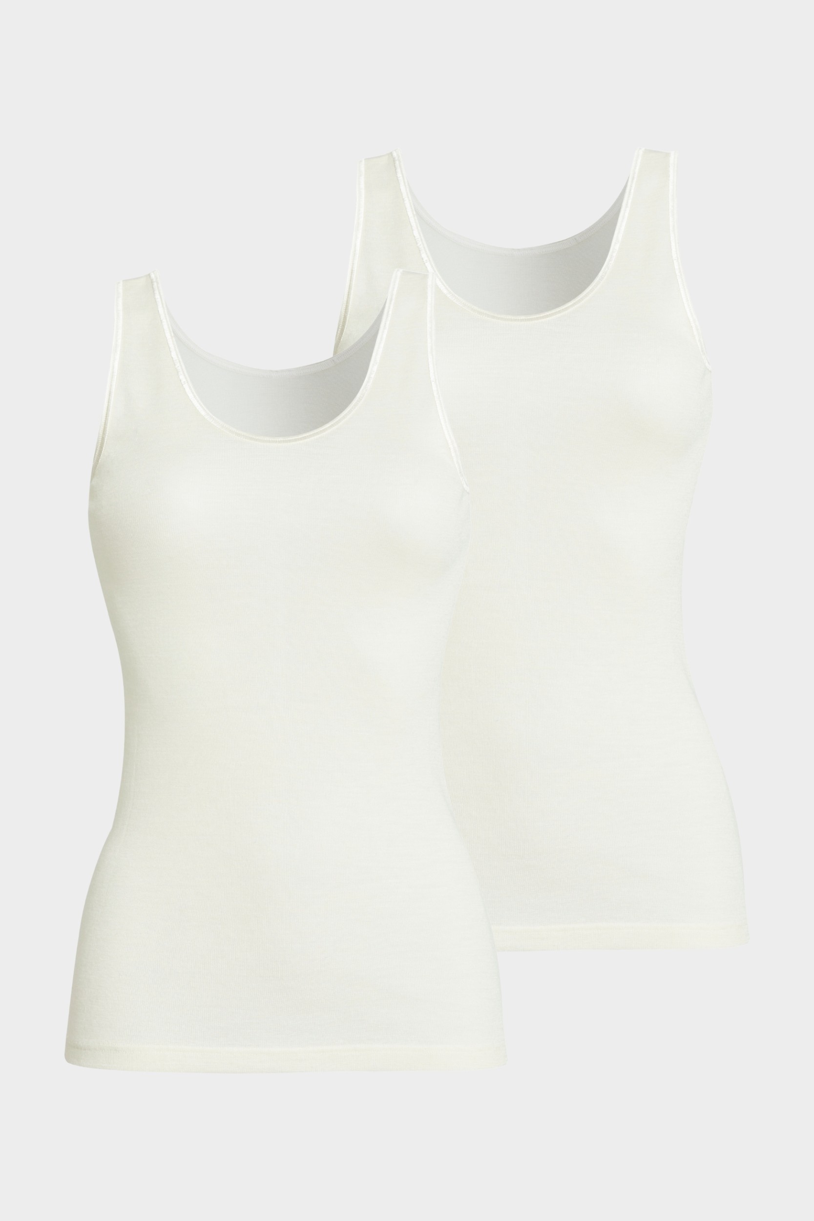 conta Damen Achselhemd Merino 2er Pack in Farbe wollweiß Größe 46
