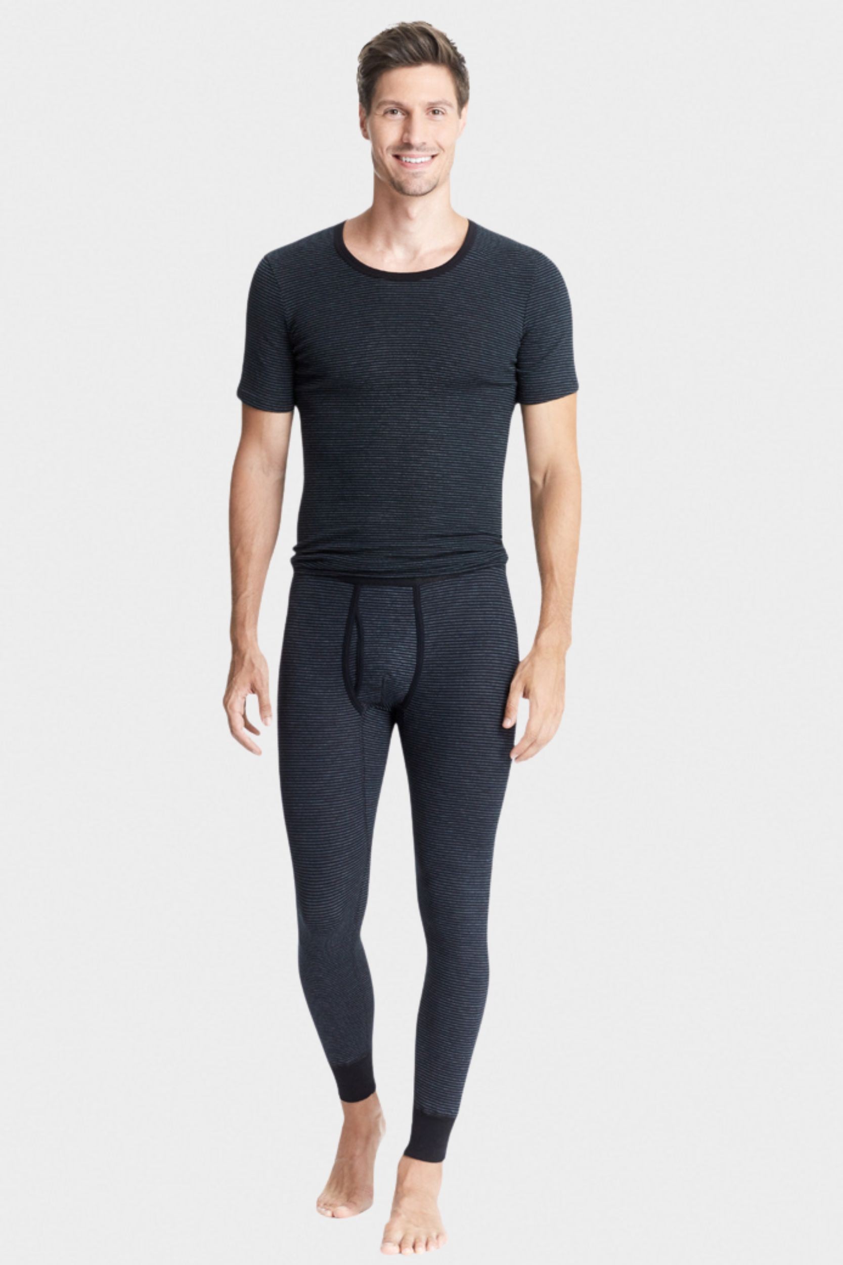 conta Herren lange Hose in Farbe schwarz geringelt Größe 8