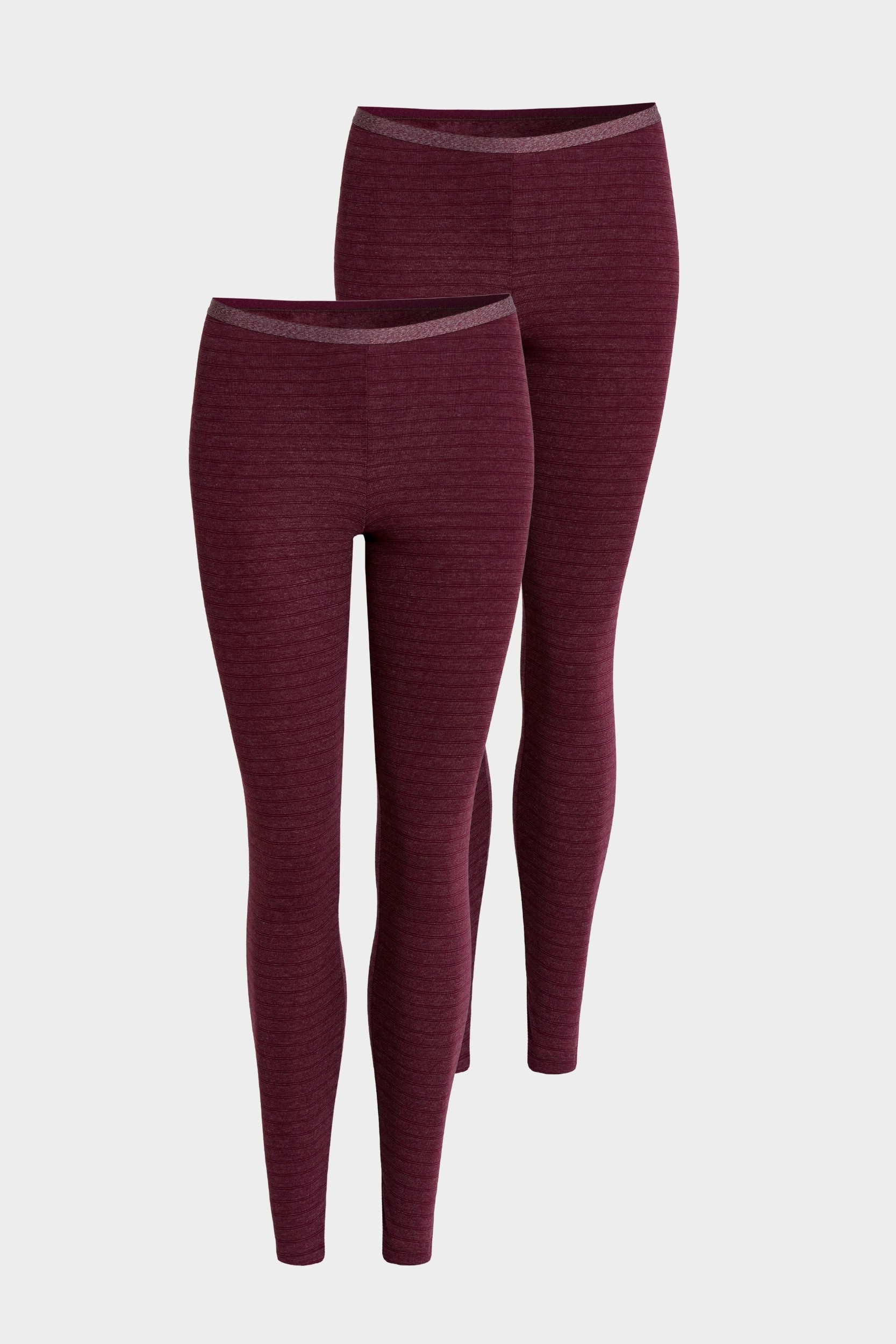 conta Damen Thermo lange Hose 2er Pack in Farbe bordeaux-geringelt Größe 48