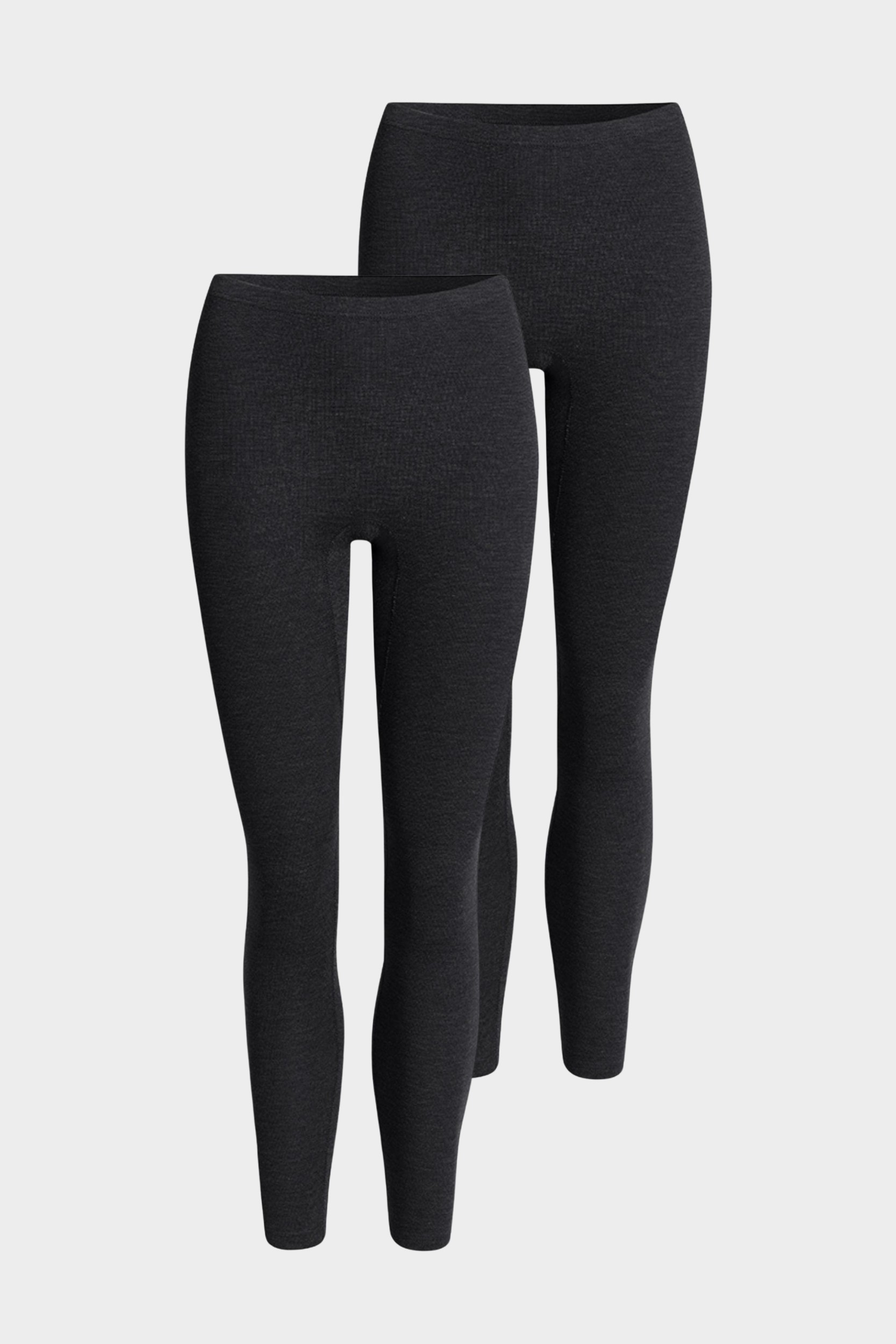 conta Damen Thermo lange Hose 2er Pack in Farbe schwarz melange Größe 36