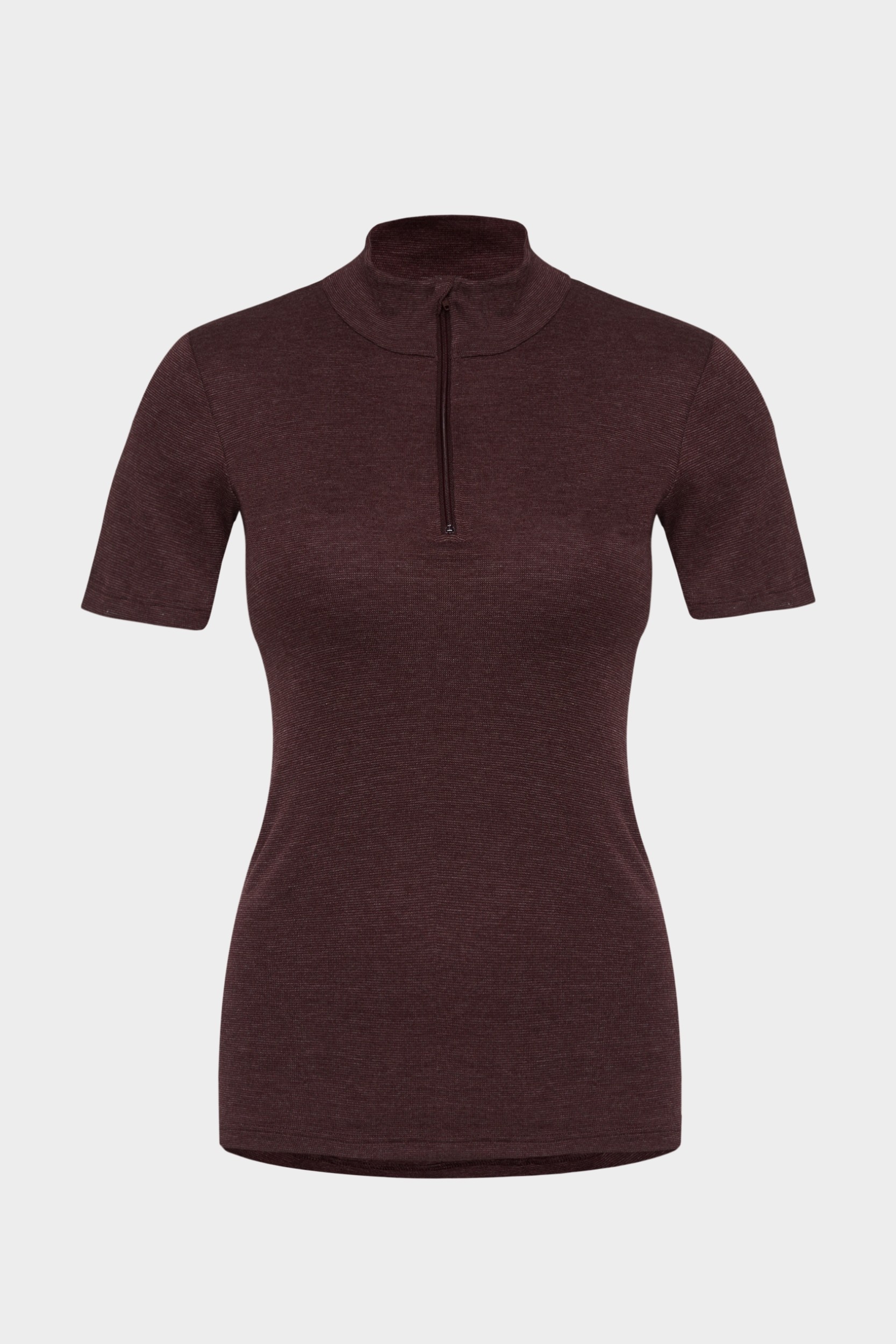 conta Damen Thermo kurzarm Shirt mit Zipper in Farbe burgund melange Größe 46