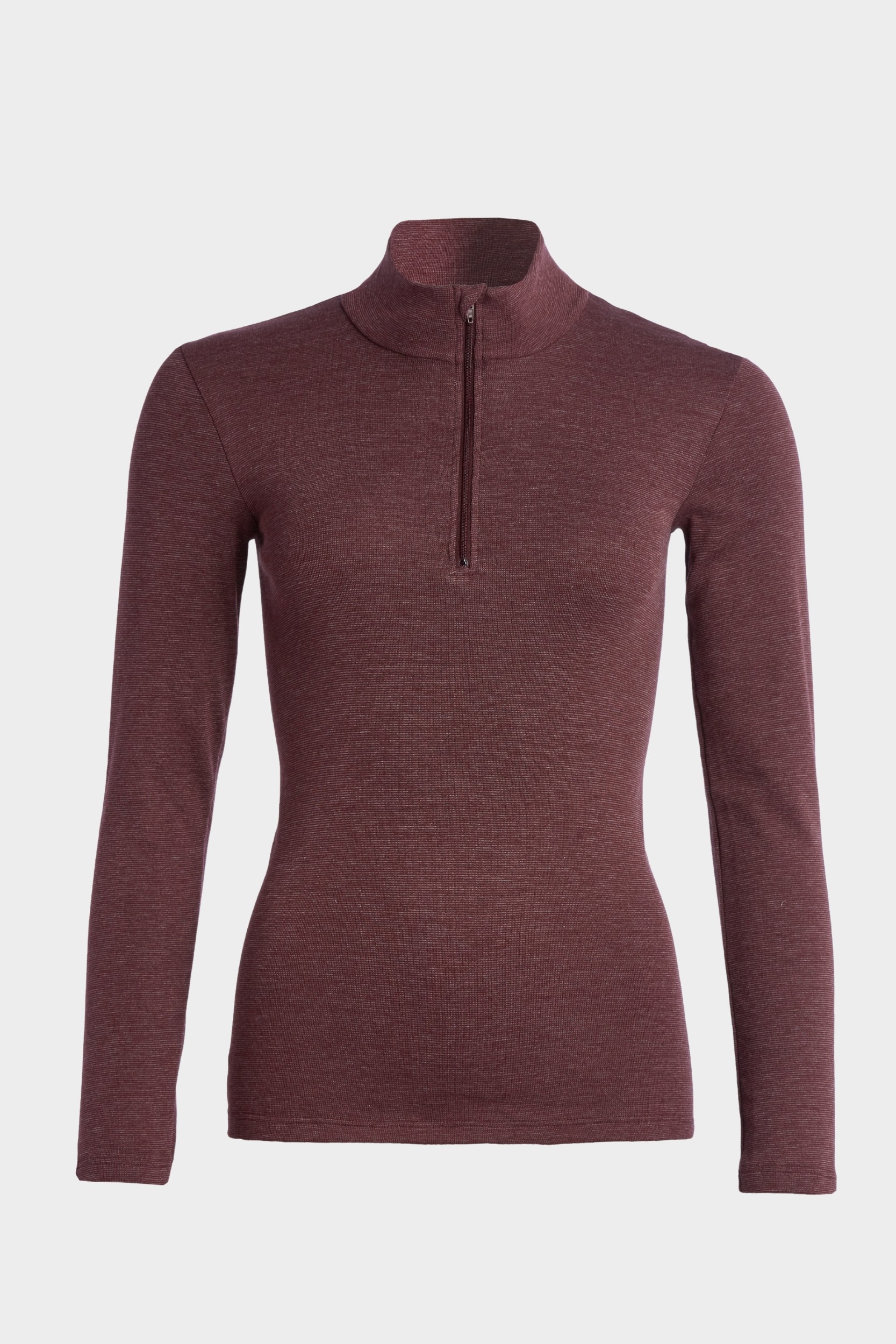 conta Damen Thermo langarm Shirt mit Zipper in Farbe burgund melange Größe 42