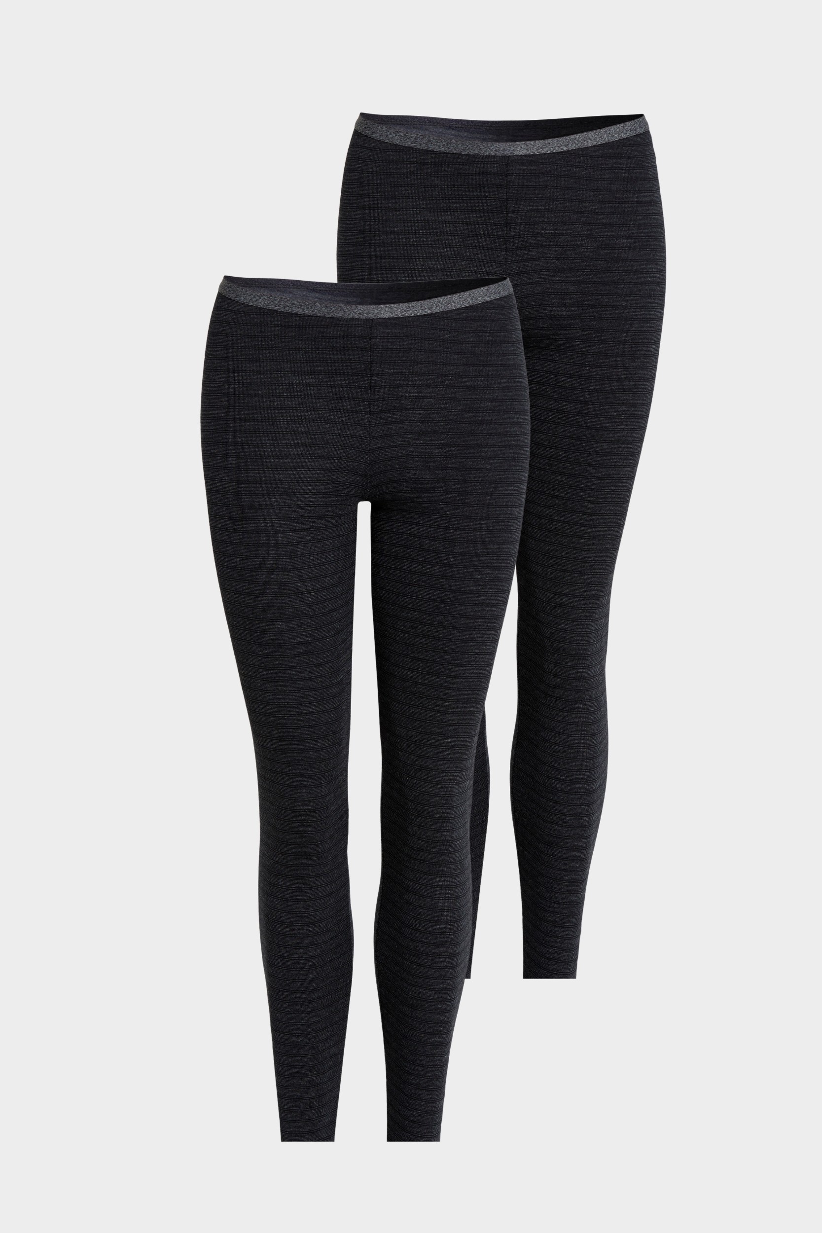 conta Damen Thermo lange Hose 2er Pack in Farbe schwarz geringelt Größe 36