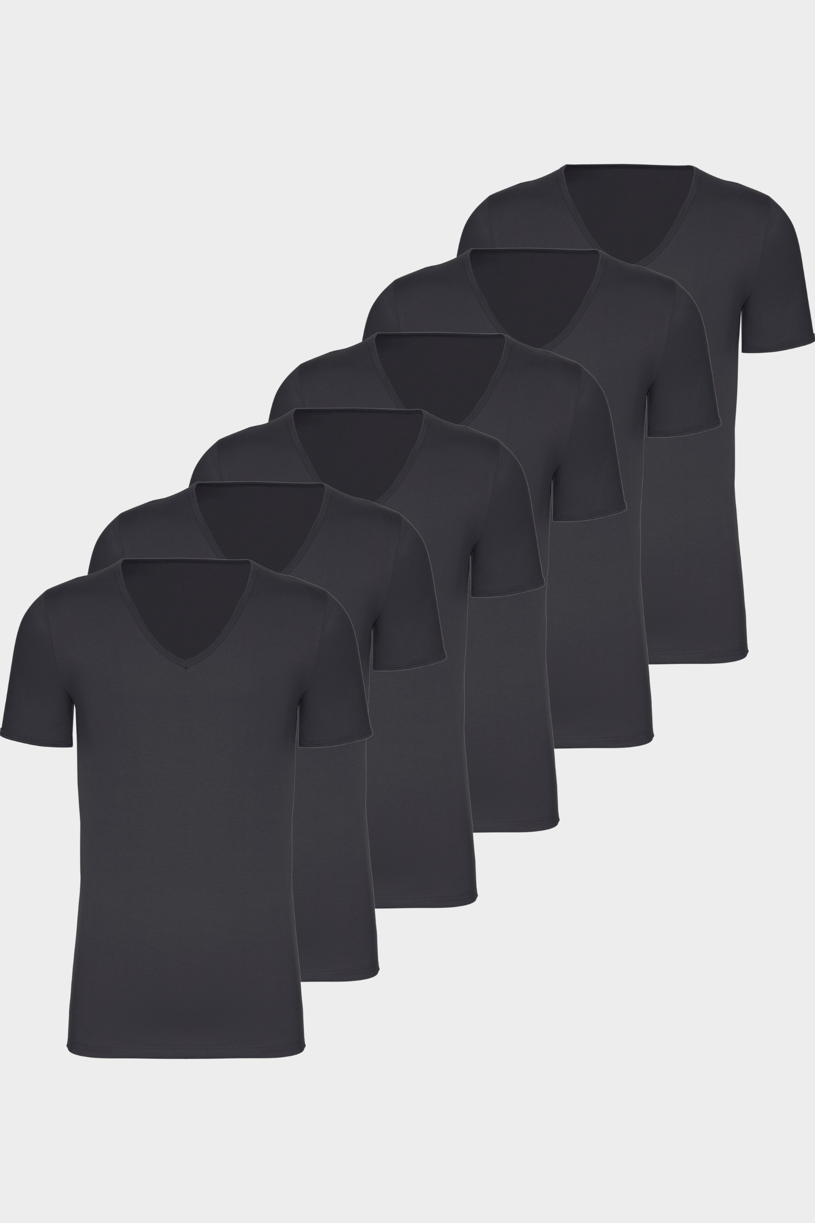 conta Herren Kurzarmshirt V-Ausschnitt in Farbe graphit Größe XL