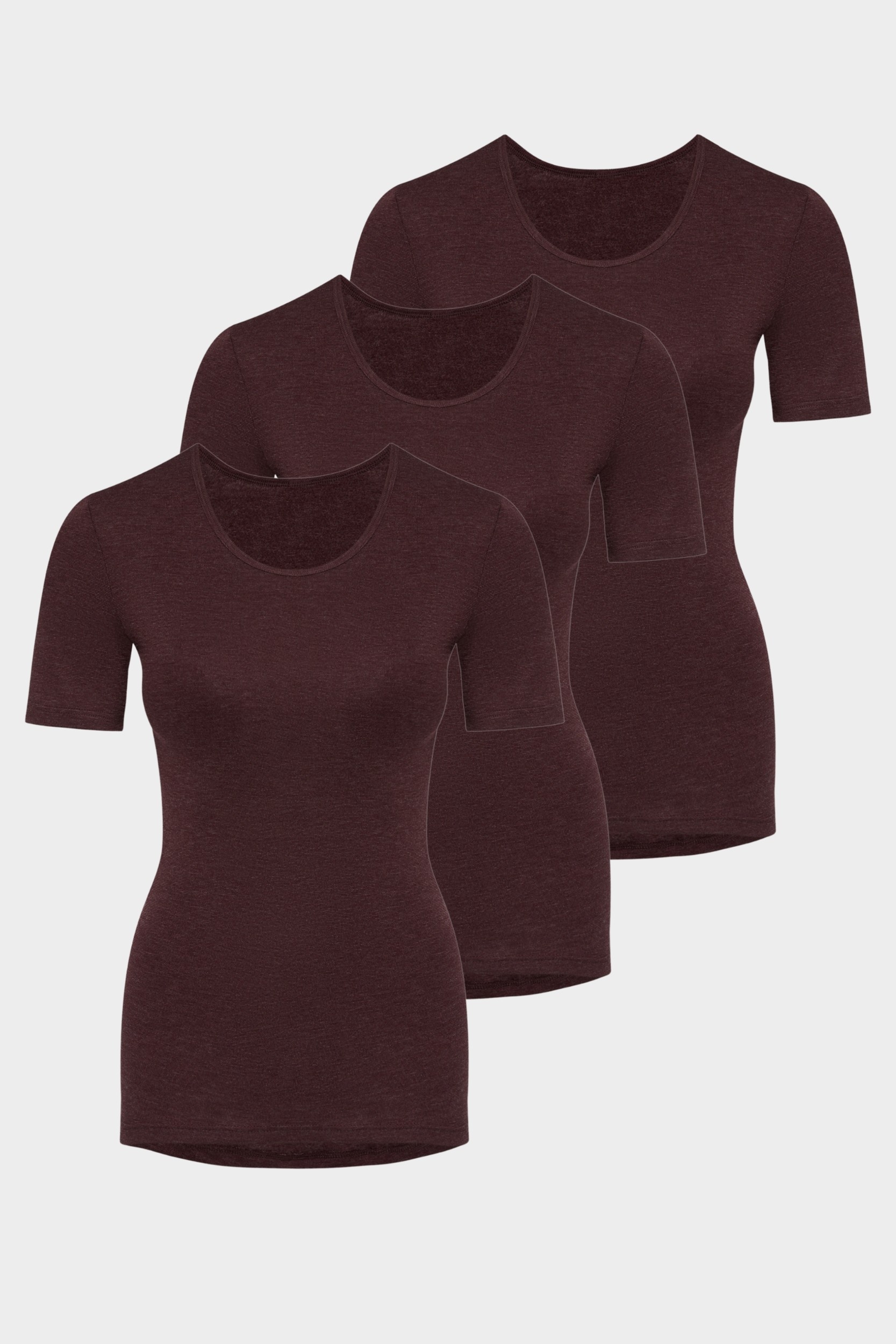 conta Damen Thermo kurzarm Shirt in Farbe burgund melange Größe 50