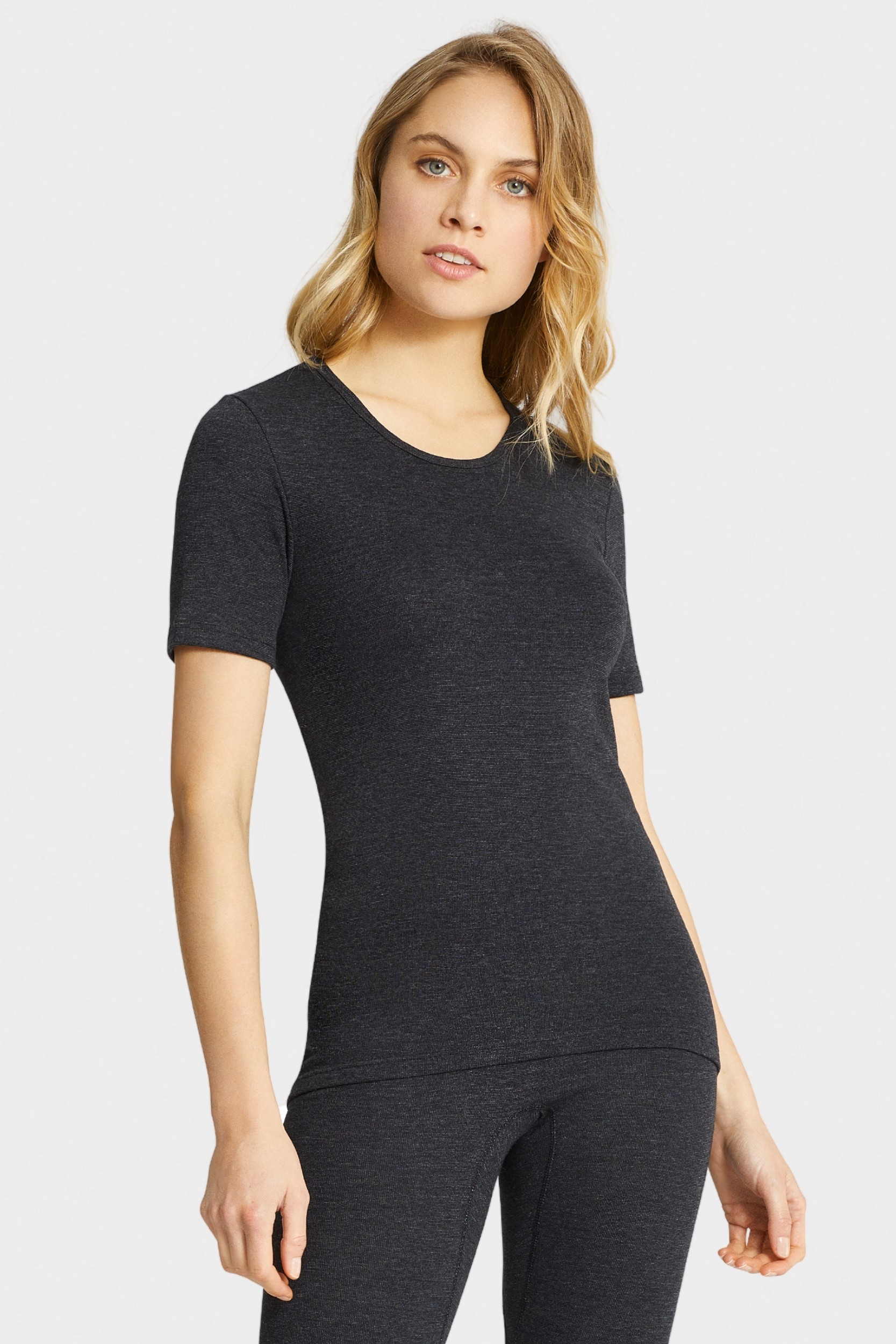 conta Damen Thermo kurzarm Shirt in Farbe schwarz melange Größe 38